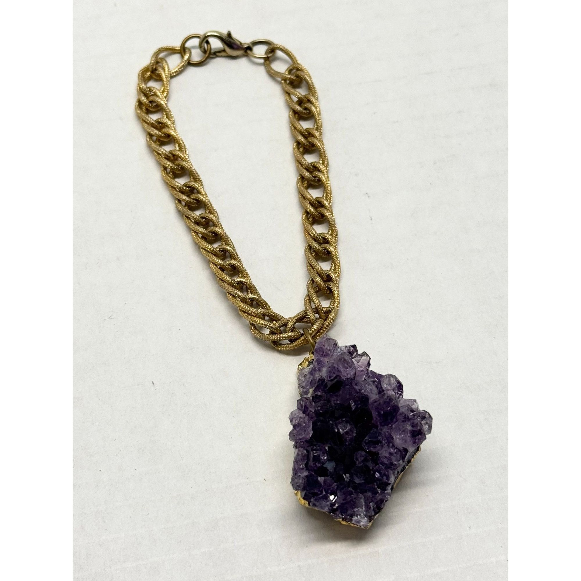 Vintage Vintage amethyst geode purple stone bracelet Size ONE SIZE - 2 Thumbnail