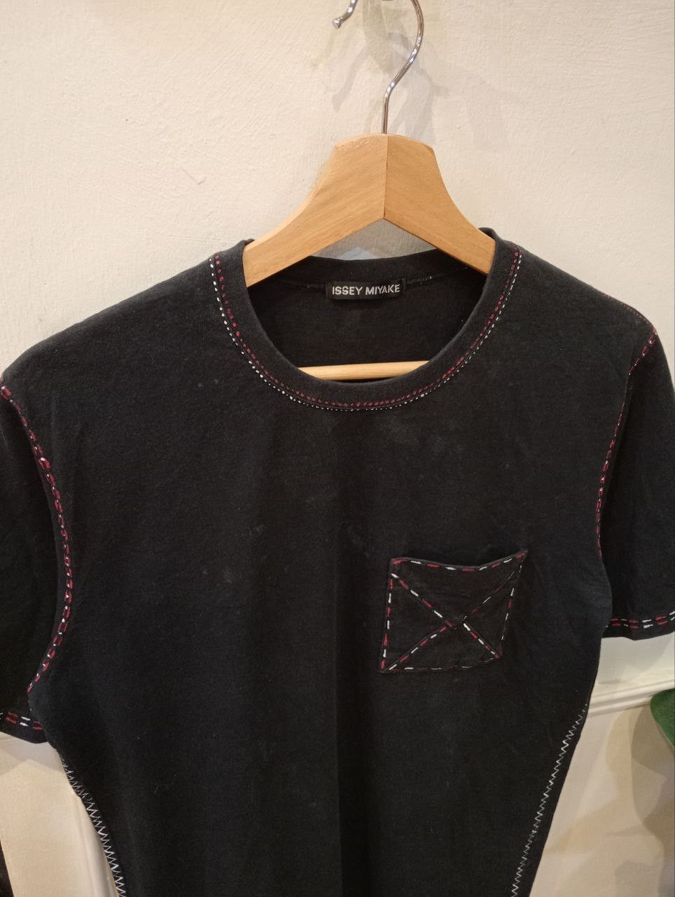 Issey Miyake VINTAGE ISSEY MIYAKE BLACK COTTON POCKET T-SHIRT Size US M / EU 48-50 / 2 - 3 Thumbnail