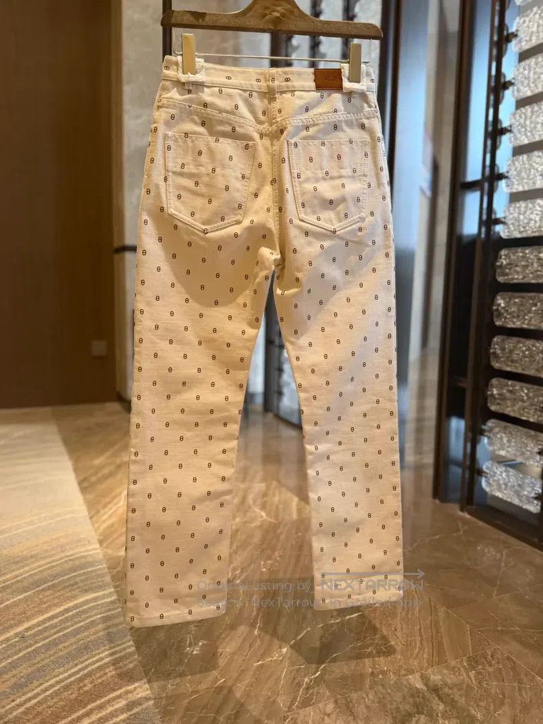 Hermes Hermes Pig Nose Full Print Denim Pants Size 42" / US 20 - 2 Thumbnail