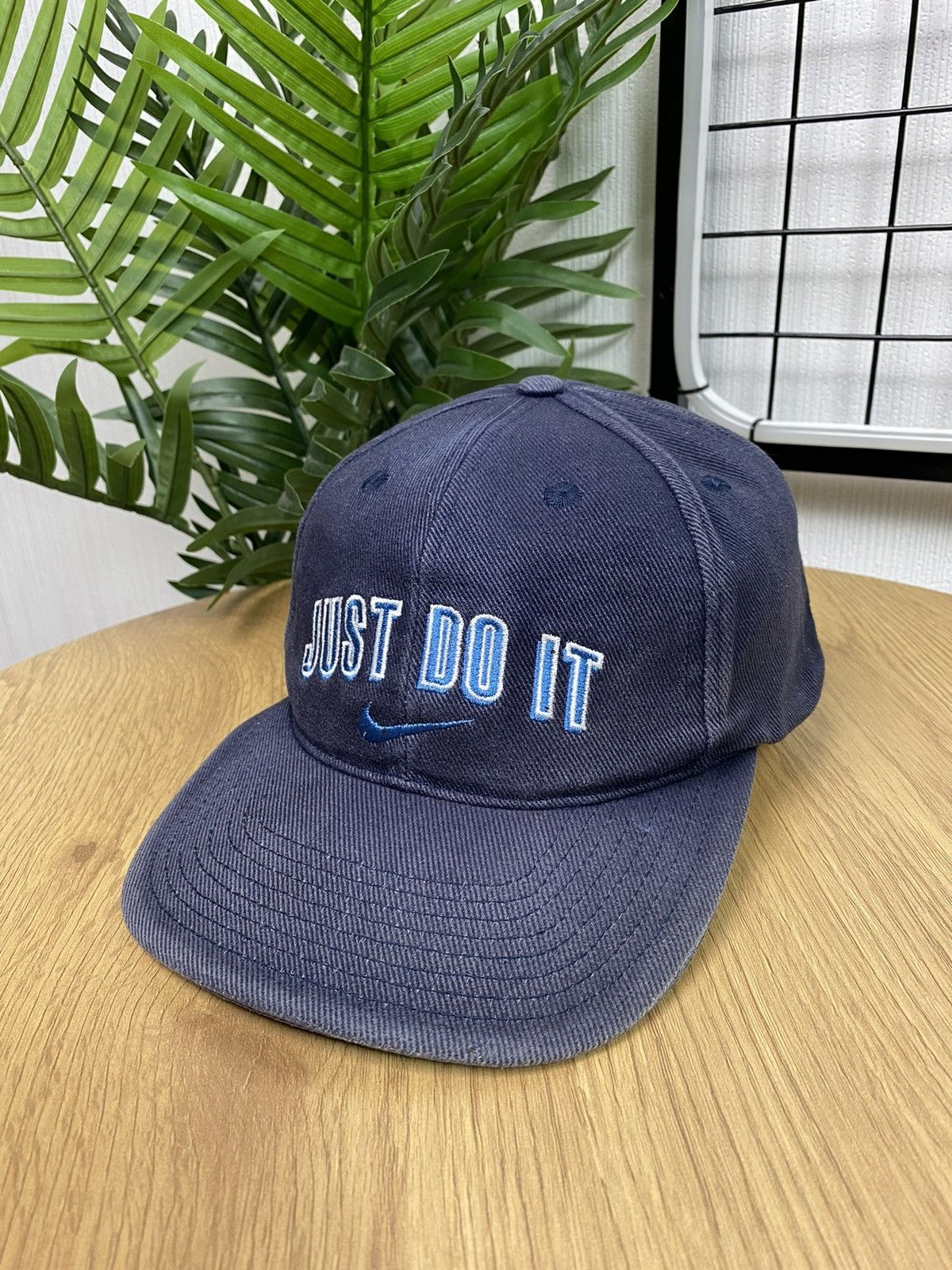 Vintage Vintage 90s Nike “Just do it” Hat Cap Big Logo Blue Unisex Size ONE SIZE - 15 Thumbnail