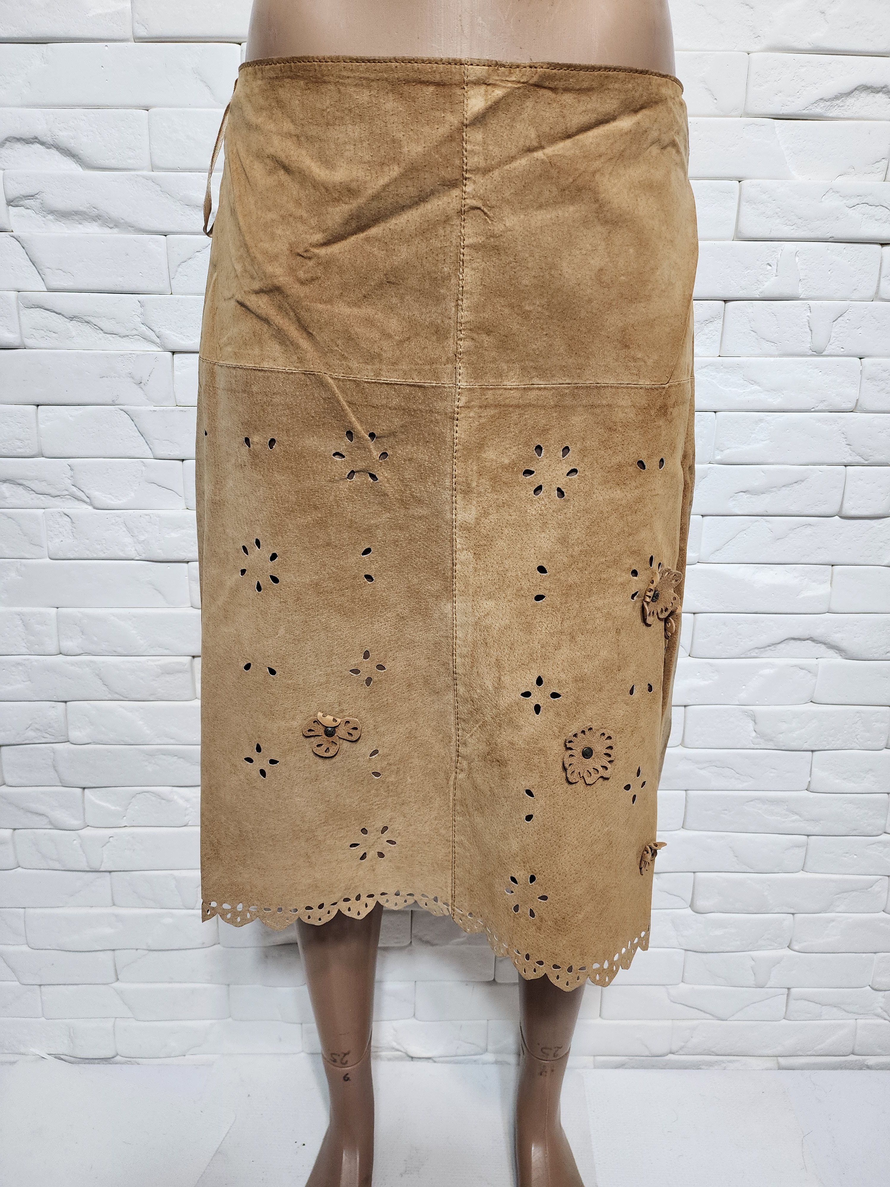 Other Genuine Brown Leather Skirt: Vintage 70s Style. Size 31" - 1 Thumbnail