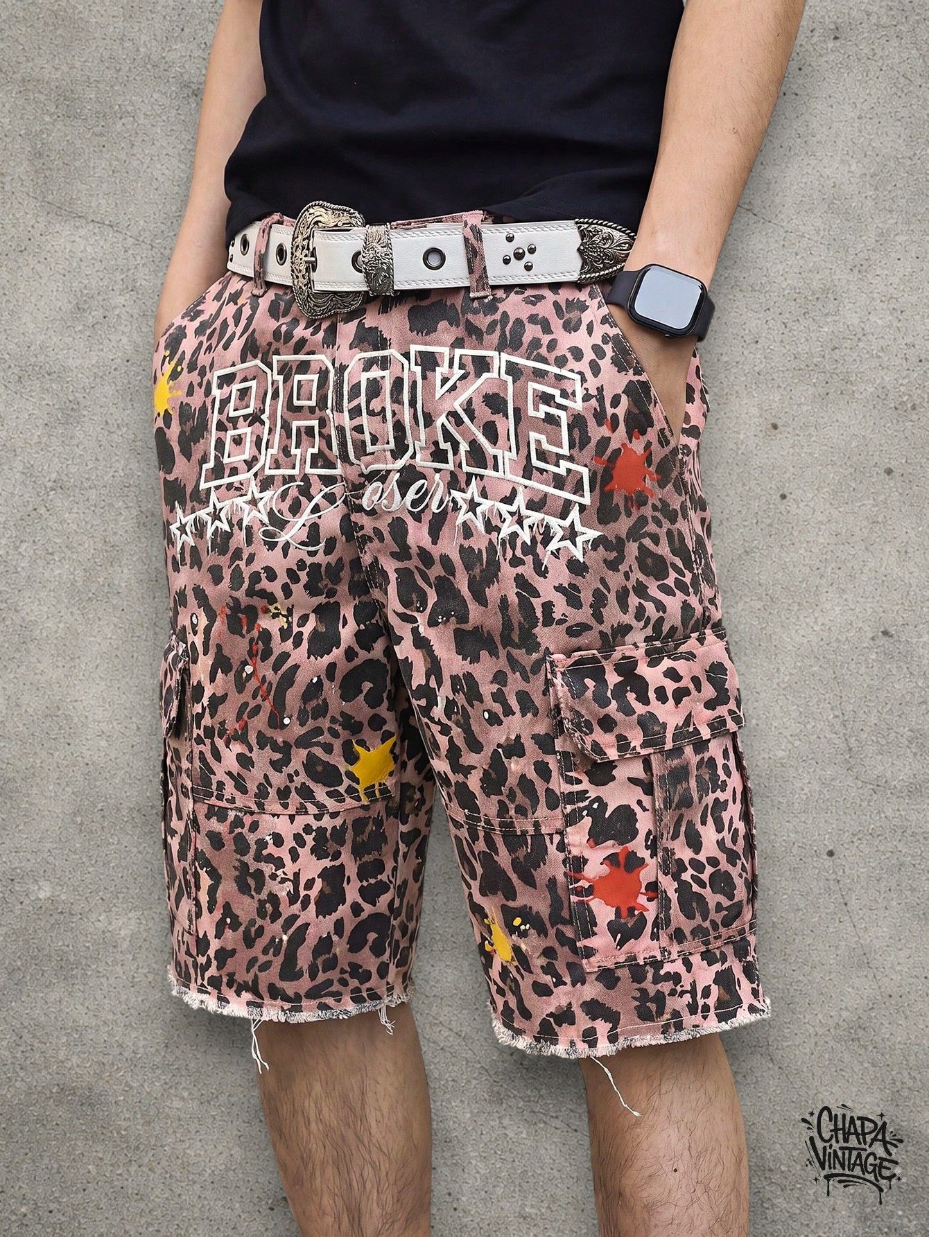 Japanese Brand Leopard distressed shorts Size US 32 / EU 48 - 4 Thumbnail