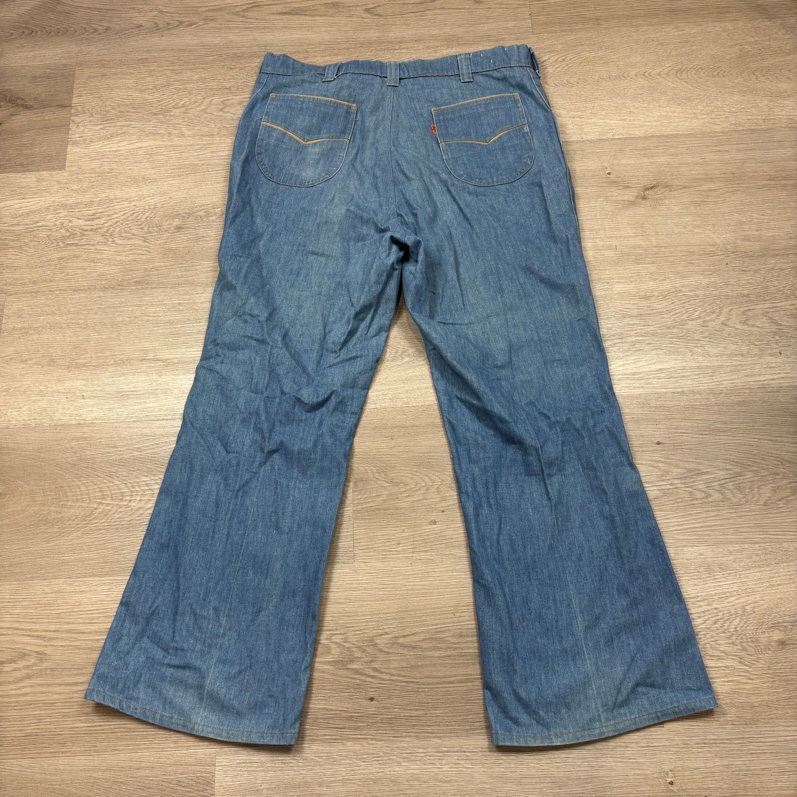 Levi's × Vintage VTG 70s Levi's Orange Tab Talon Flare Bell Bottoms 38x29 Size US 38 / EU 54 - 3 Thumbnail