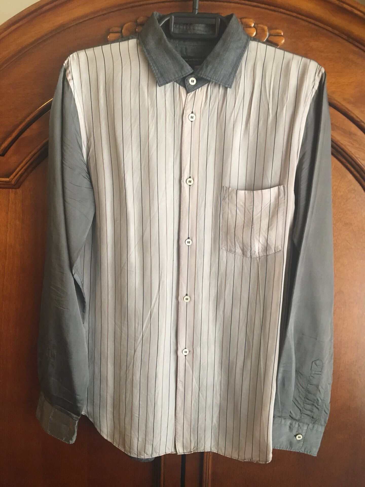 Comme des Garcons Comme Des Garcons Splicing striped long sleeved shirt -DMC Size US M / EU 48-50 / 2 - 1 Thumbnail