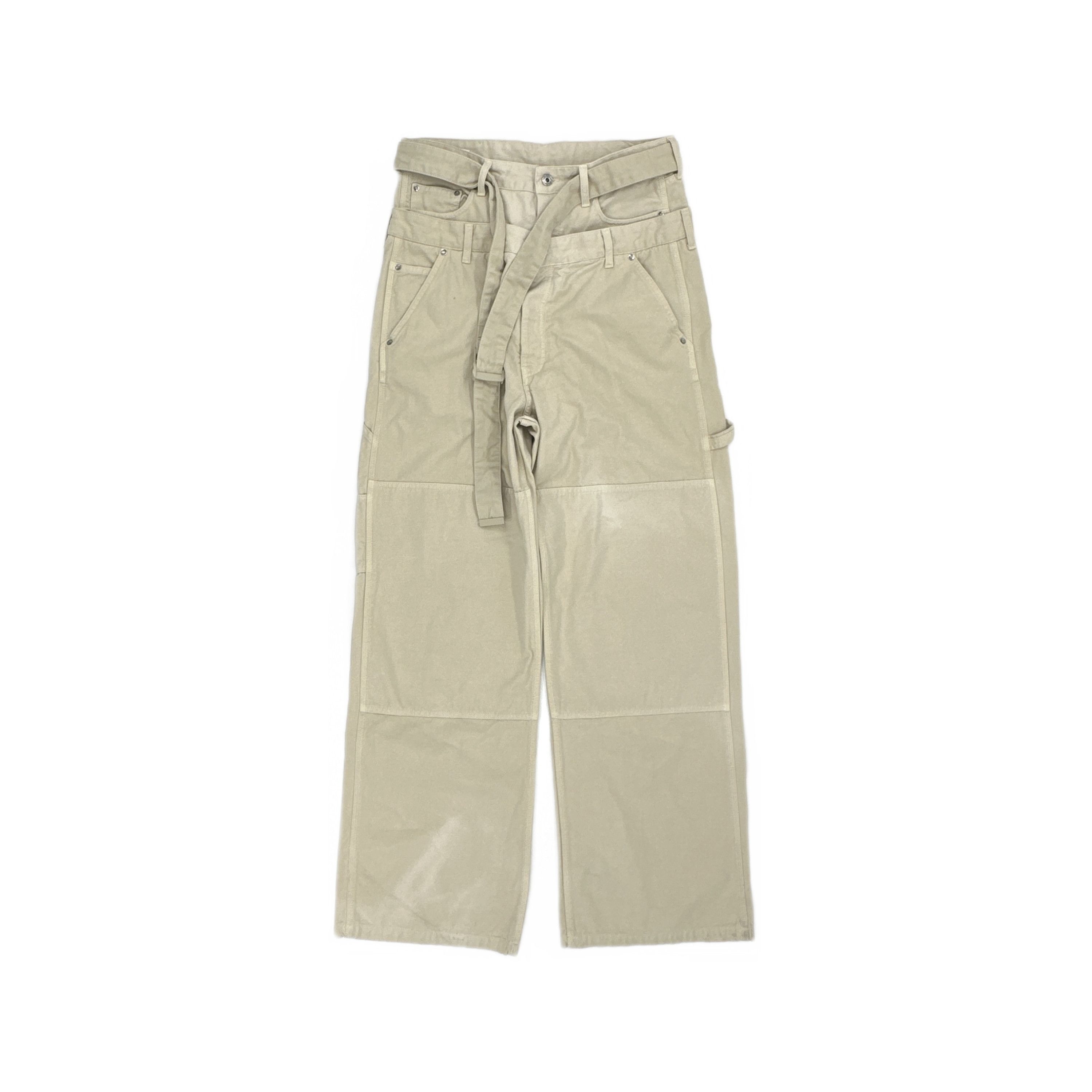 Off-White OFF-WHITE Beige Canvas Double Waistband Pants Size L Size US 34 / EU 50 - 1 Thumbnail