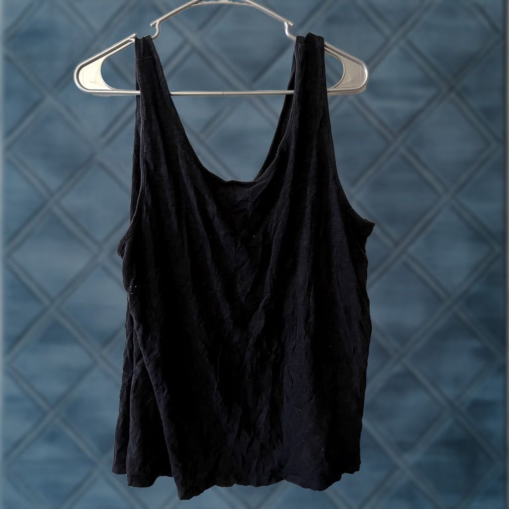 Old Navy Old Navy Tank Top Shirt Women XL Black Cotton Round Neck Button Down Slimming Large Size XL / US 12-14 / IT 48-50 - 1 Thumbnail