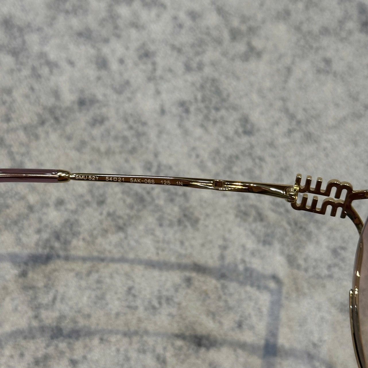 Miu Miu MIU MIU MU 52YS 5AK06S Sunglasses GOLD Size ONE SIZE - 4 Thumbnail