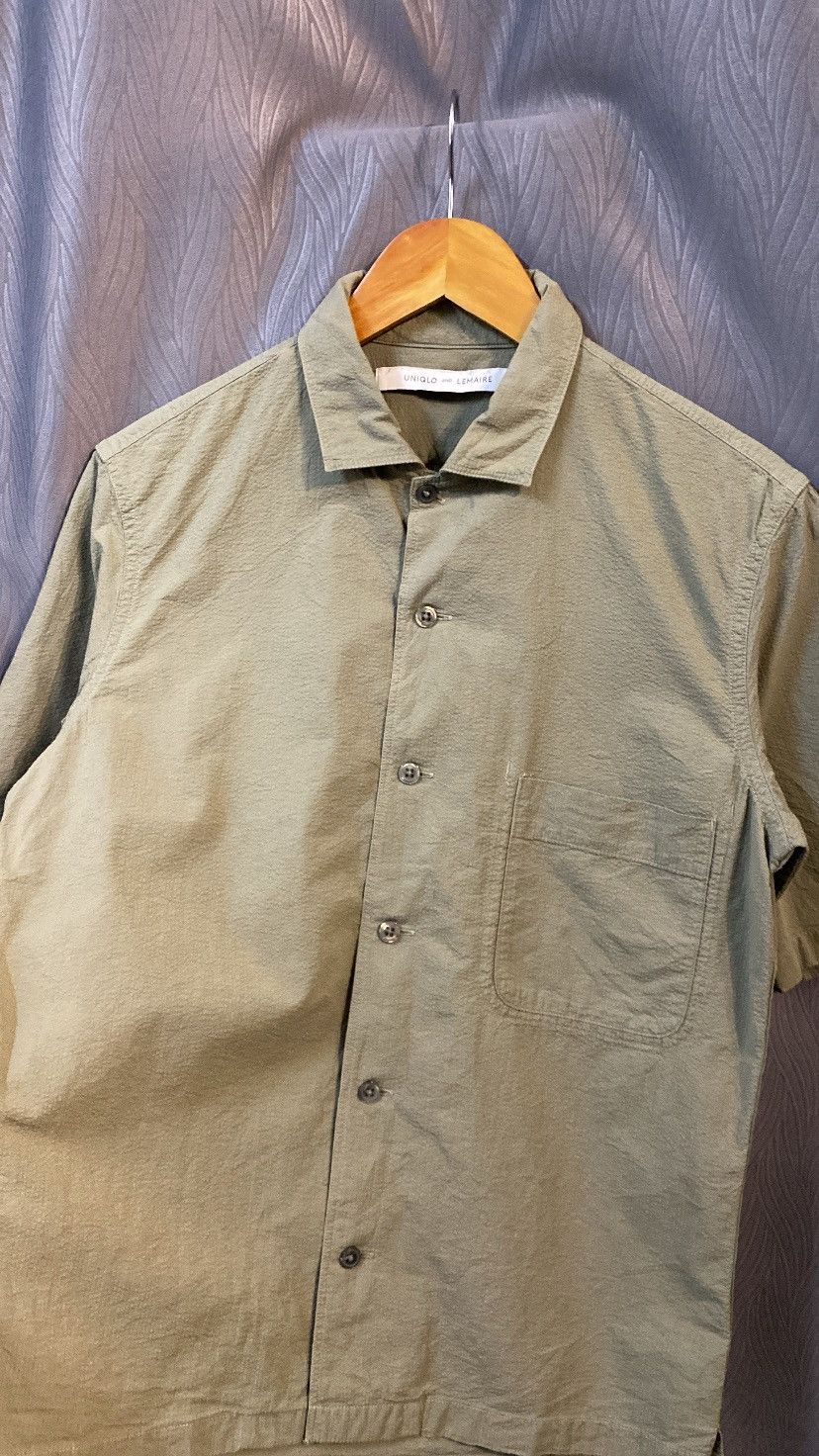 Lemaire × Uniqlo × Vintage UNIQLO AND LEMAIRE SHIRT BUTTON UP OLIVE GREEN SMALL Size US S / EU 44-46 / 1 - 2 Thumbnail