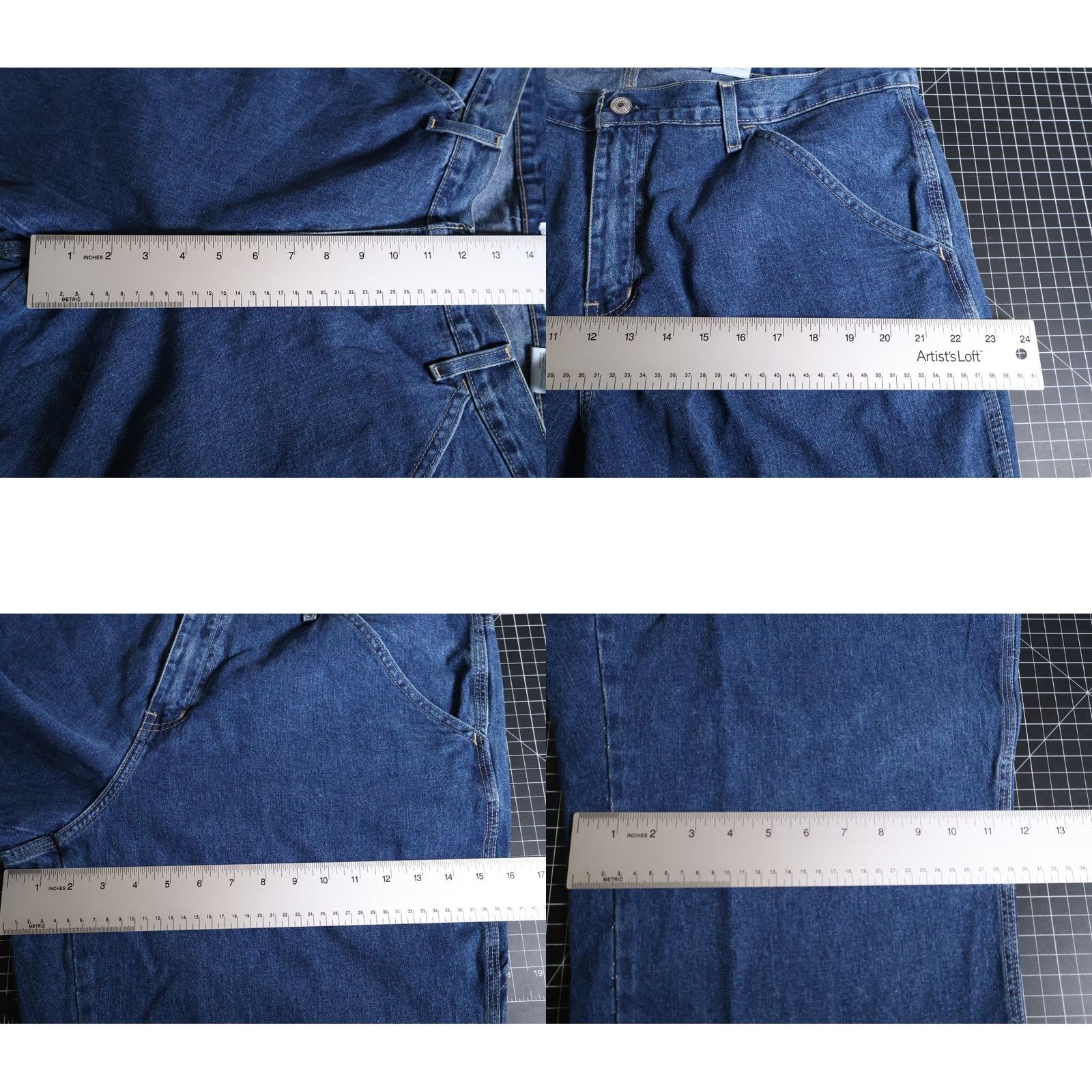 Tommy Hilfiger VINTAGE Tommy Hilfiger Jeans Baggy Denim 2002 Women's 18 Plus 38 x 26 Wide-Leg Carpenter Blue Denim 5-Pocket Mens/Womens Size 26" / US 2 / IT 38 - 8 Thumbnail