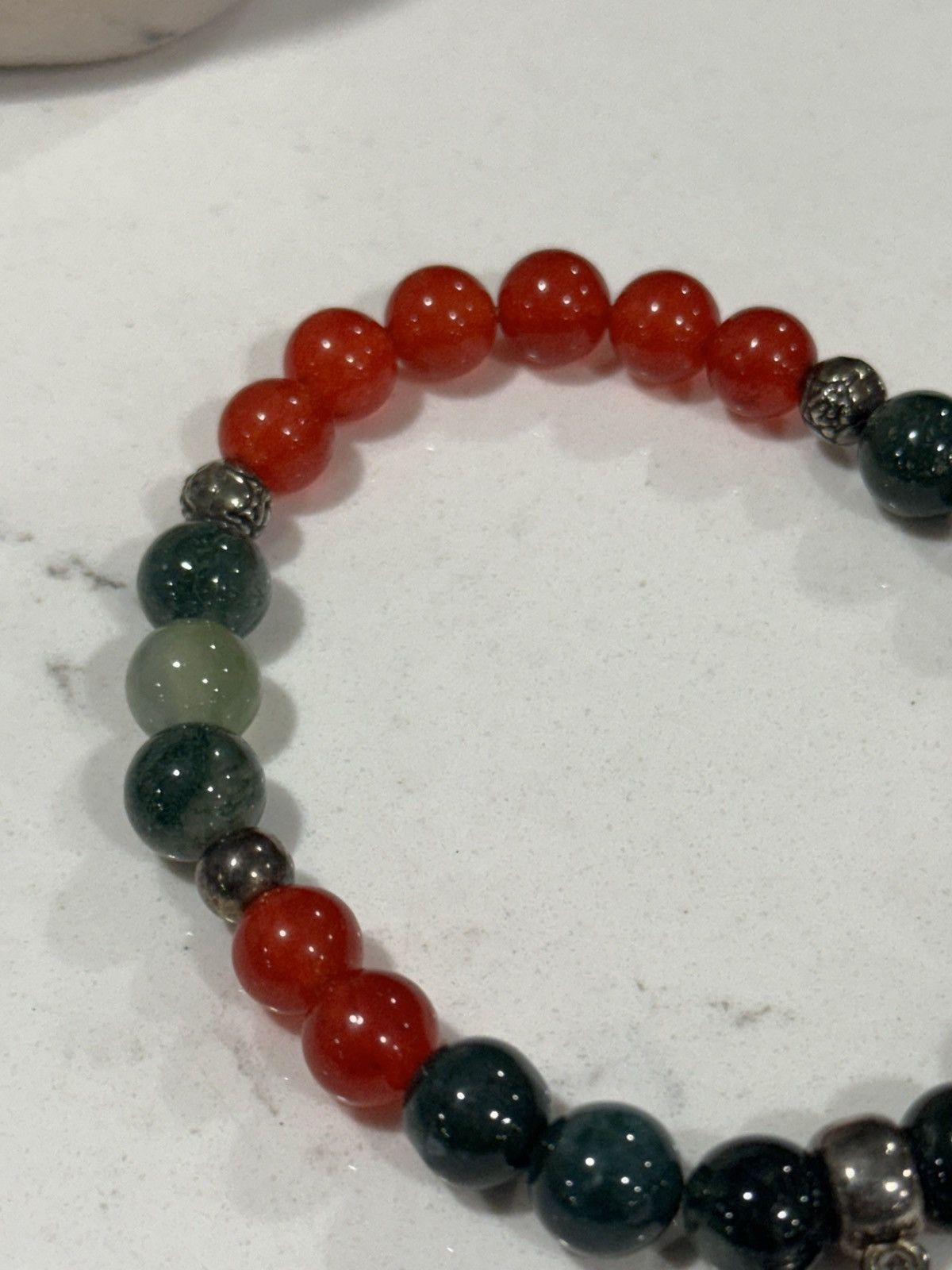 Handmade Handmade Gemstone Talisman Teacher Bracelet agatejade,silver Size ONE SIZE - 9 Thumbnail