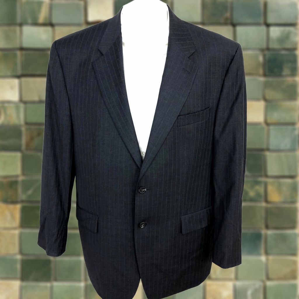 Ralph Lauren Lauren Ralph Lauren Green Label 44R Wool Two Button Sport Coat Jacket Striped Notch Lapel Men’s 100% Wool Suit Coat Outerwear Size 44R - 1 Thumbnail