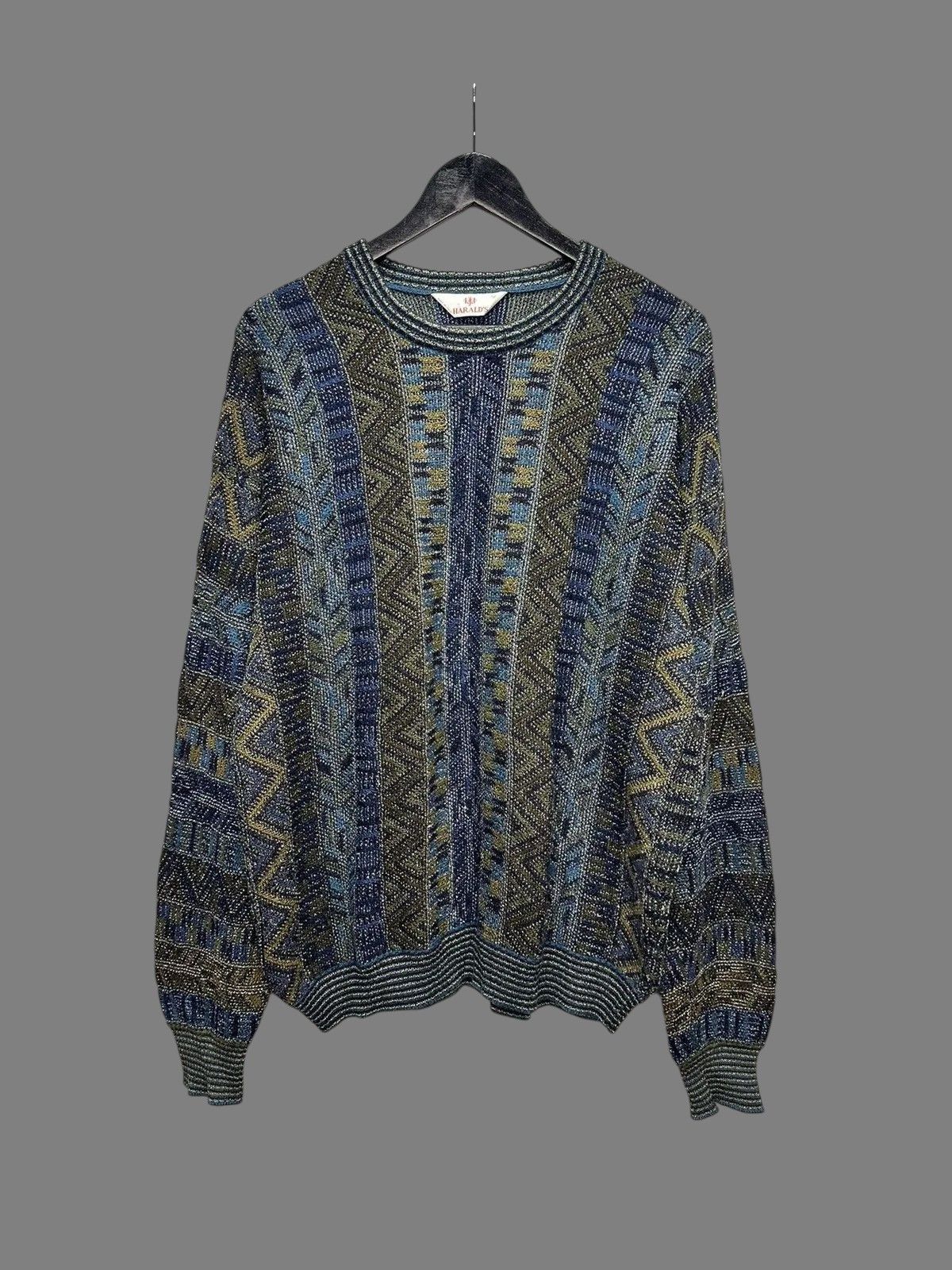 Coogi Vintage Harald’s Blue Pattern Knit Sweater Size 52 Size US L / EU 52-54 / 3 - 1 Thumbnail