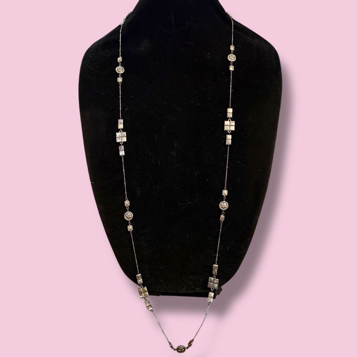 Brighton Brighton Ravenna long silver tone station tile necklace Size ONE SIZE - 2 Thumbnail