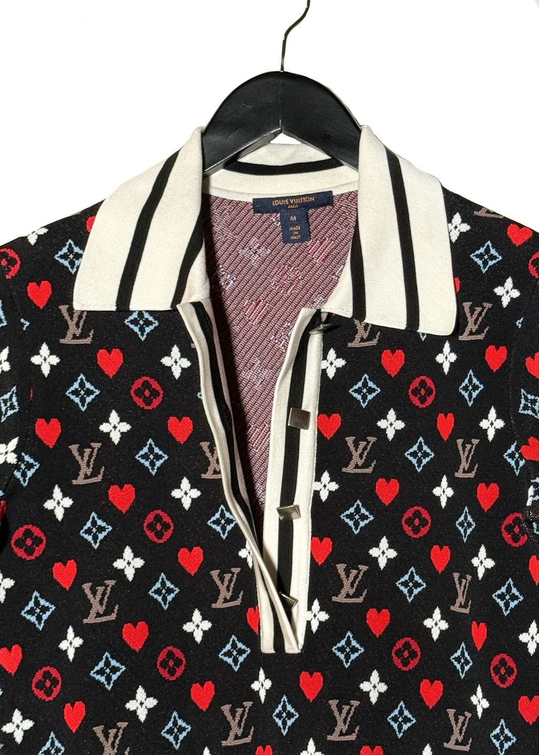 Louis Vuitton Louis Vuitton Black Monogram Heart Short Sleeves Polo Dress Size M / US 6-8 / IT 42-44 - 5 Thumbnail