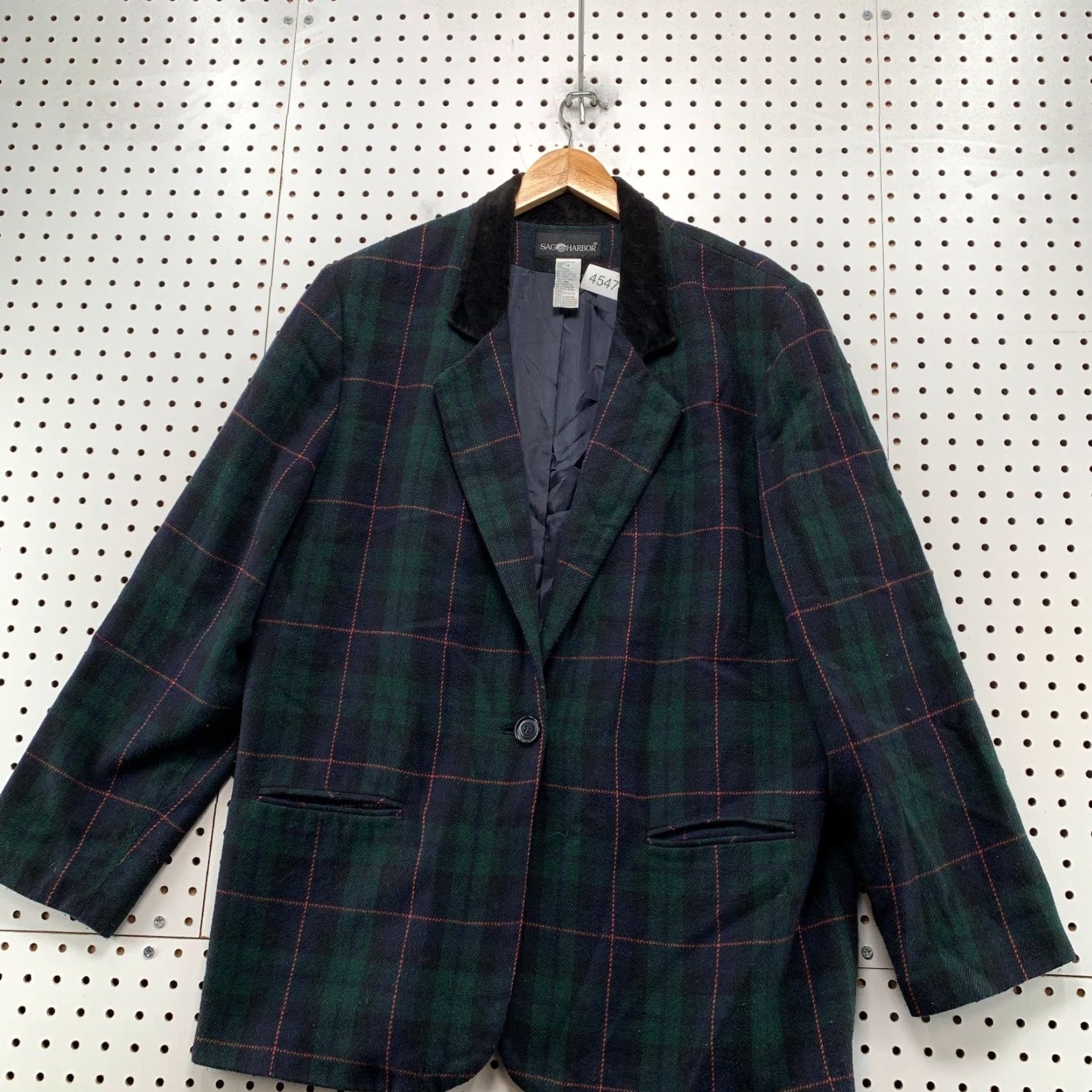 Vintage VINTAGE Sag Harbor Blazer Wool Plaid Green Womens Size 18 Jacket Single-Breasted Notch Lapel Dressy Business Casual 1 Piece Size XXL / US 16-18 / IT 52-54 - 2 Thumbnail