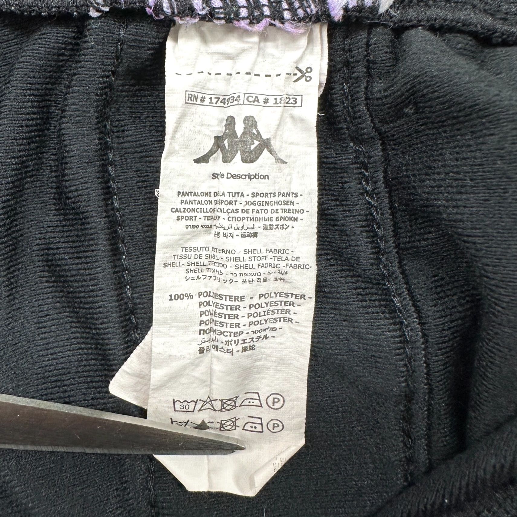 Kappa Kappa Pants Womens S Black Sweat Jogger Logo Tapered Leg Drawstring Skater Regular Fit Activewear Lounge Inseam 28in Size 29" - 5 Thumbnail