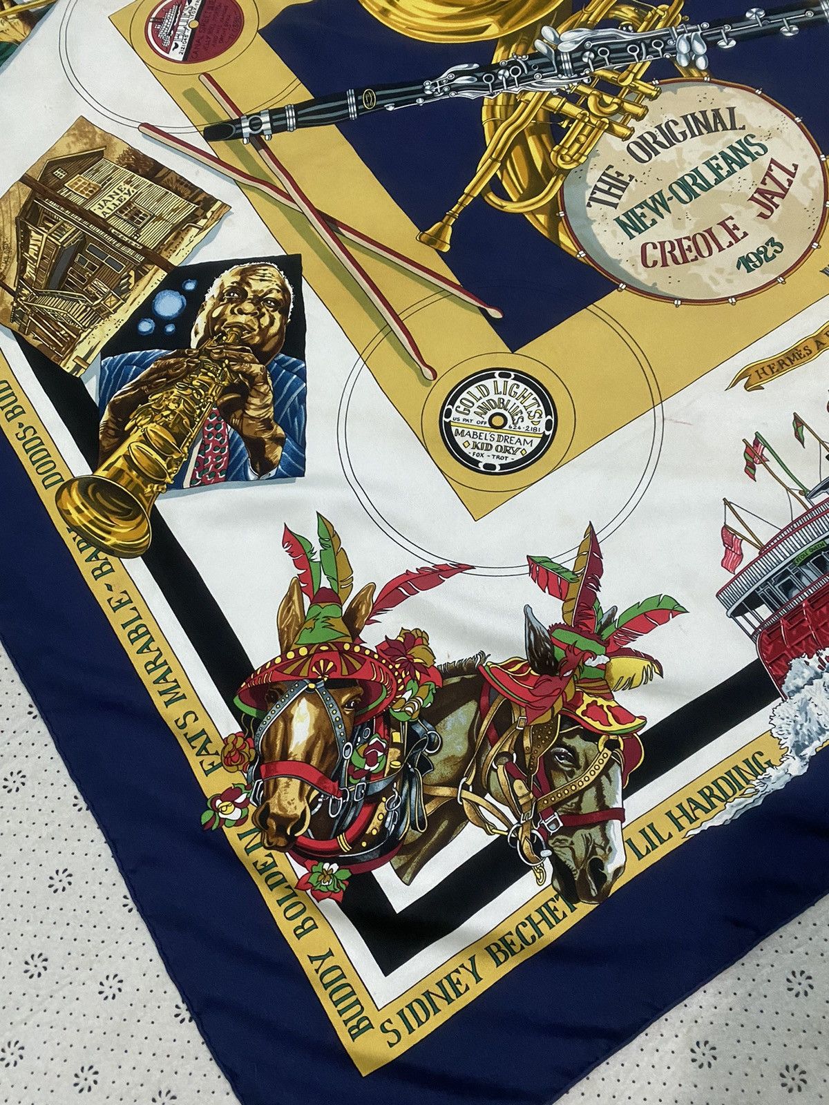 Hermes Vintage 90’s Hermes by Loic Dubigeon Silk 90 Scarf Size ONE SIZE - 18 Thumbnail