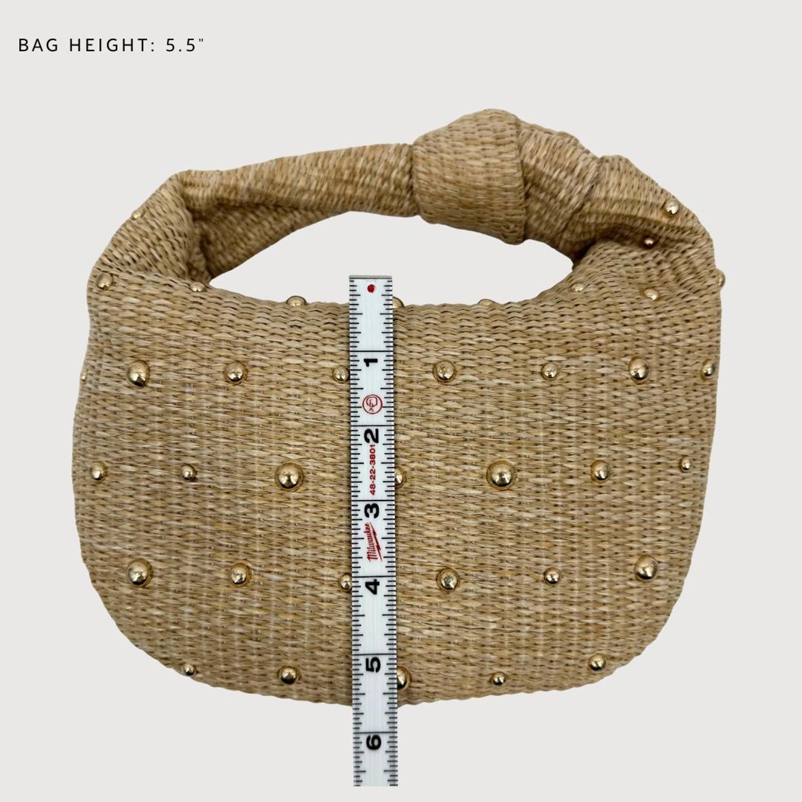 Other Urban Expressions Raffia Top Knot Bag Studded straw bag NWOT Size ONE SIZE - 6 Thumbnail