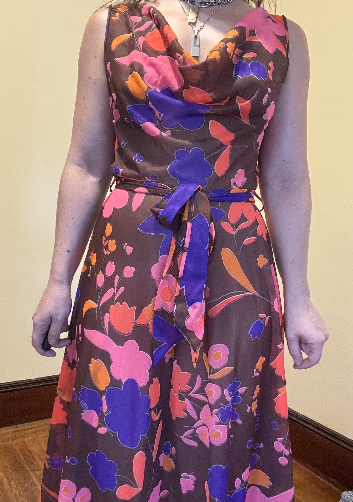 Lilly Pulitzer Vtg 70s Lilly Pulitzer for Neimen Marcus Floral A-Line Maxi Size XXS / US 00 / IT 34 - 3 Thumbnail