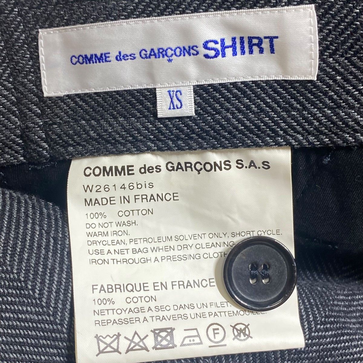 Comme des Garcons SHIRT Shorts Herringbone Cotton Half Pants Gray Size US 35 - 5 Thumbnail