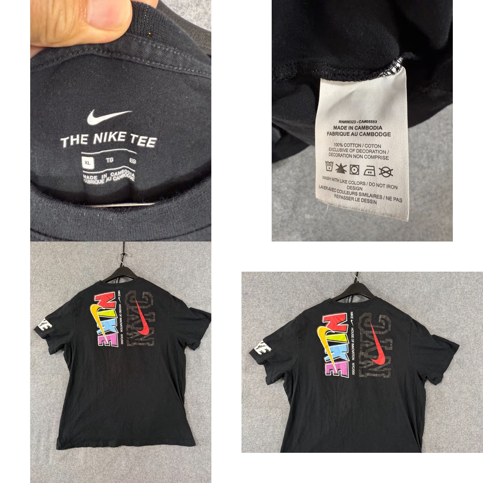 Nike VINTAGE Nike T-Shirt Mens XL Black House Of Innovation NYC Graphic Print Short Sleeve Size US XL / EU 56 / 4 - 8 Thumbnail