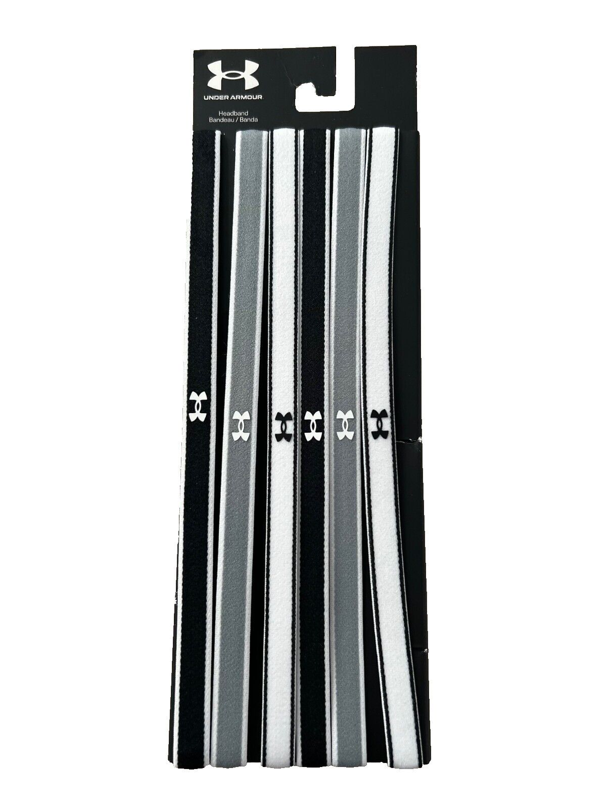 Under Armour Under Armour UA Headbands - 6 Pack Black Steel White Size ONE SIZE - 1 Thumbnail