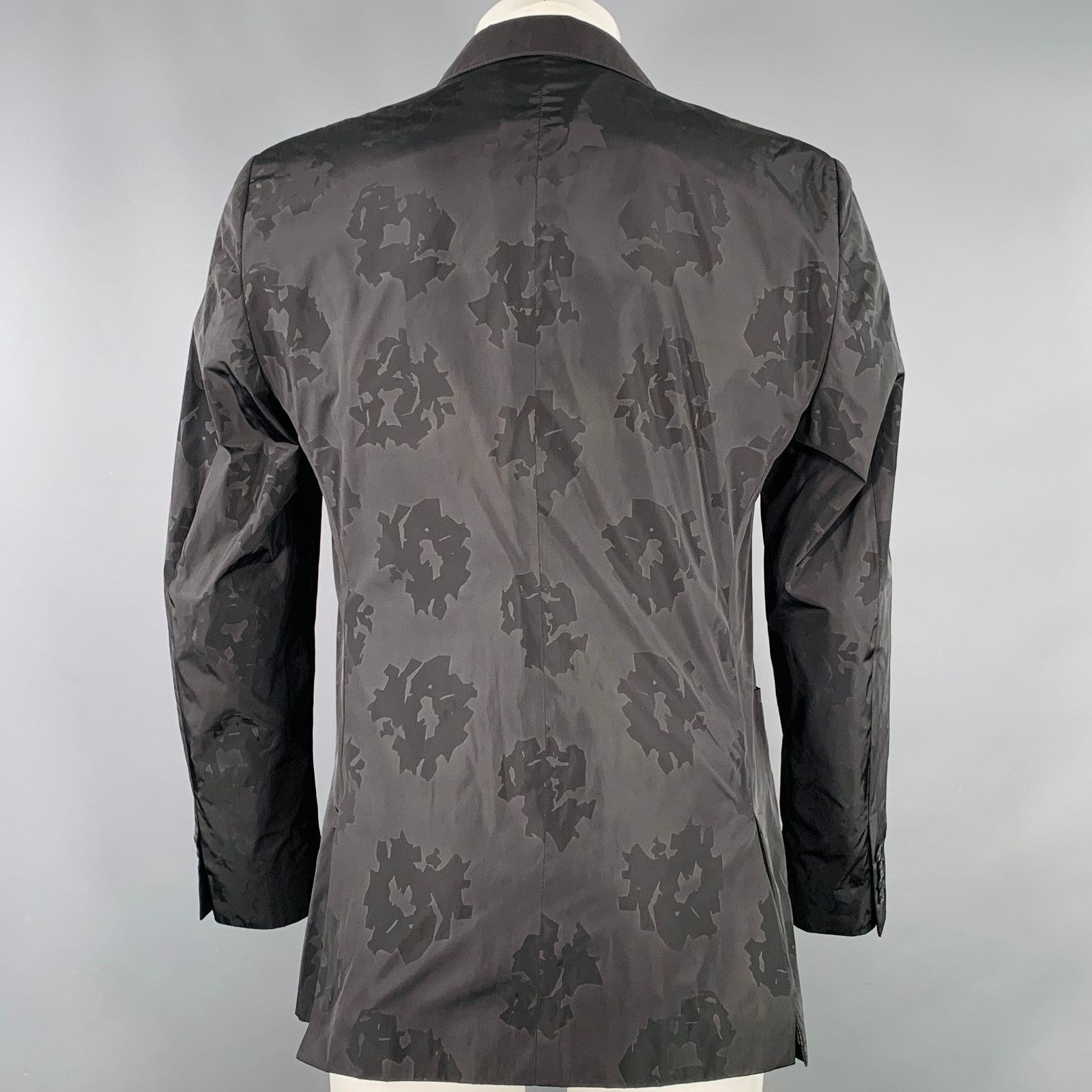 Calvin Klein Size 40 Black Abstract Polyester Sport Coat Size 40R - 3 Thumbnail