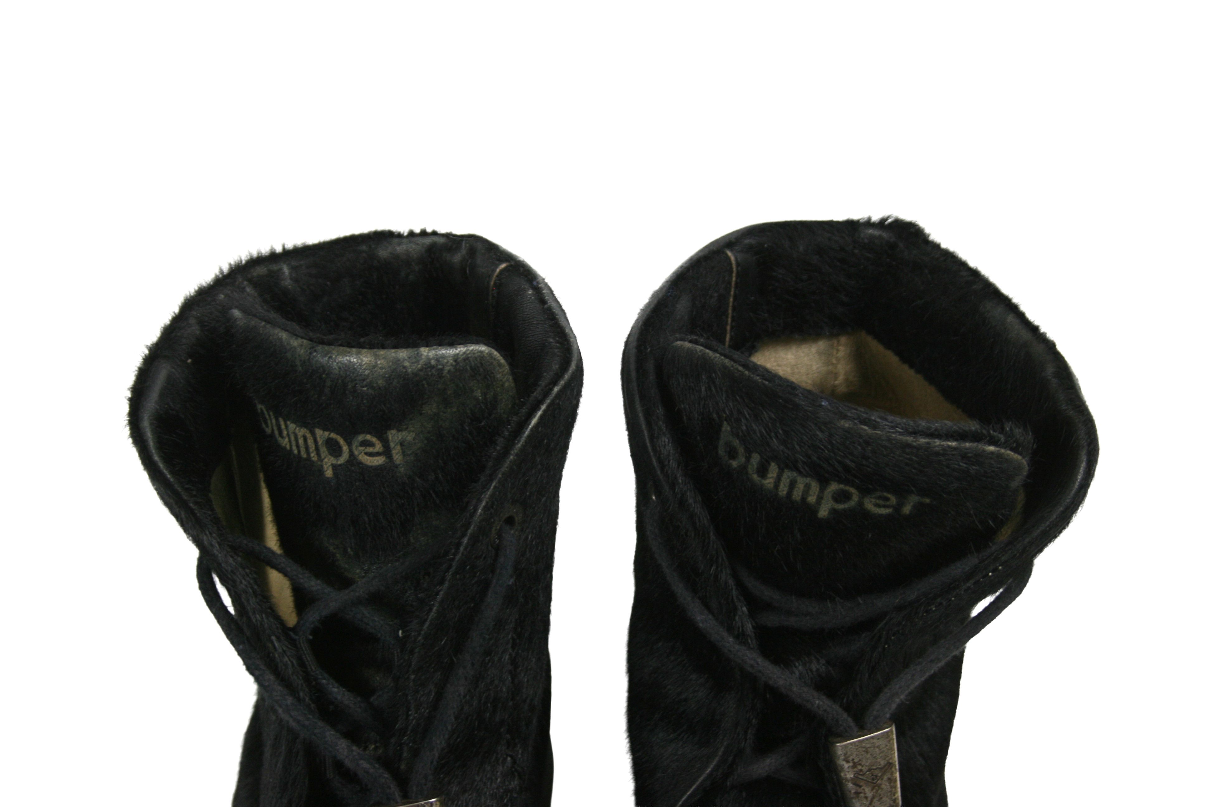 Japanese Brand Bumper 00S Chewbacca Y2K Pony Hair Fur Laced Boots Vintage Size US 9 / IT 39 - 8 Thumbnail