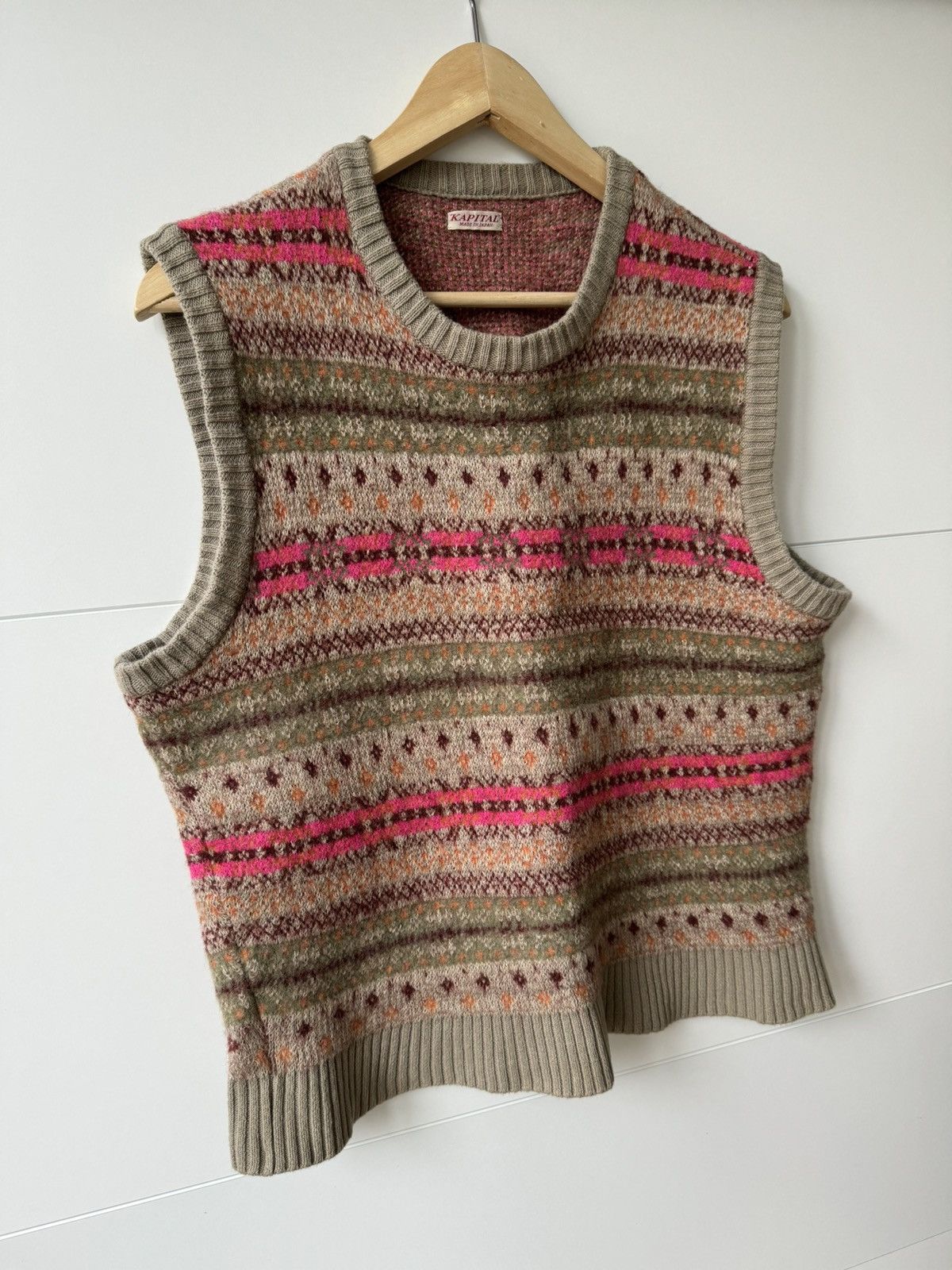 Kapital 7G wool Fair Isle Bone vest Size US L / EU 52-54 / 3 - 6 Thumbnail