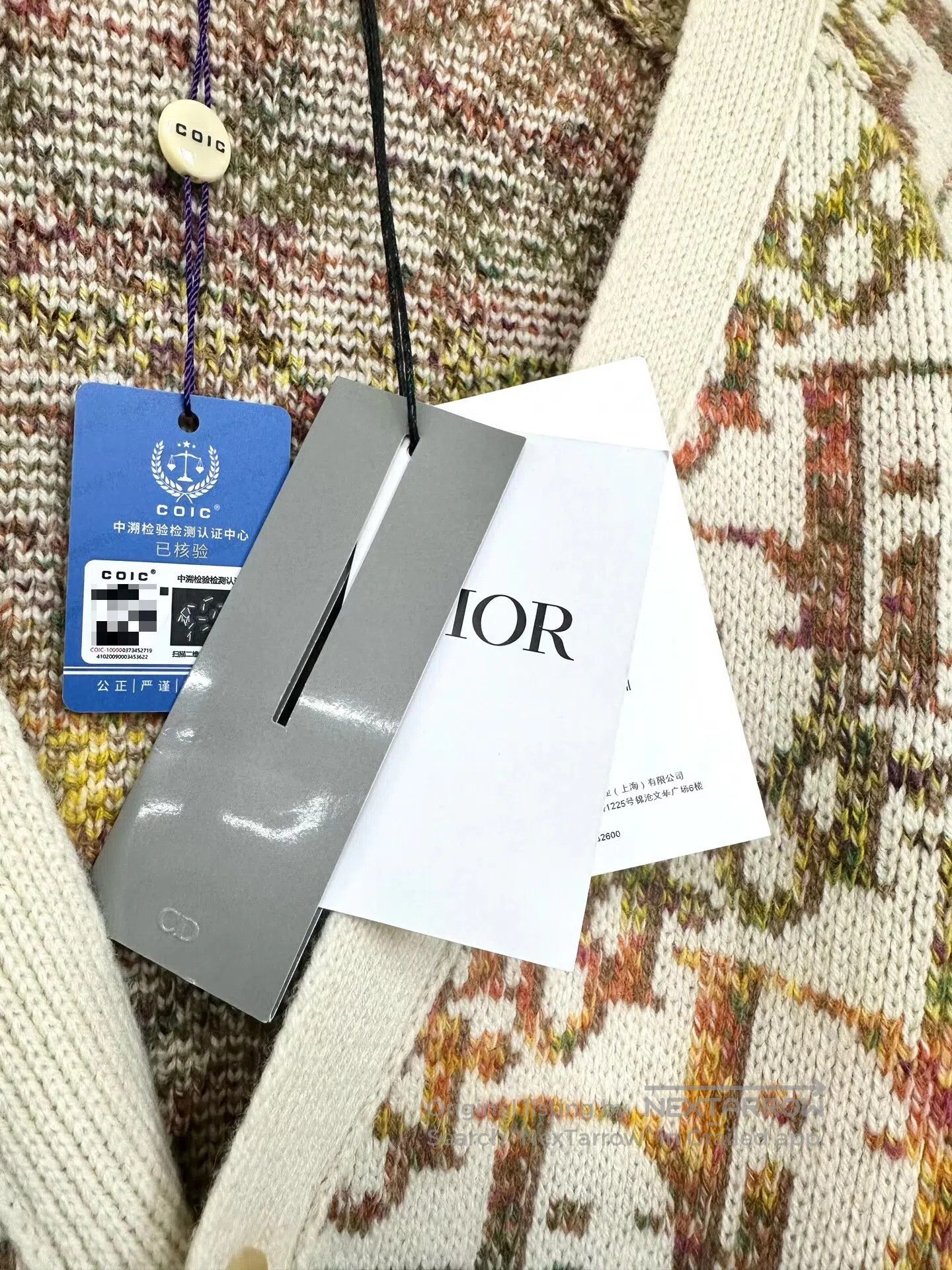 Dior Dior Yellow Colorful Full Print Logo Wool Knit Cardigan| Size US M / EU 48-50 / 2 - 3 Thumbnail