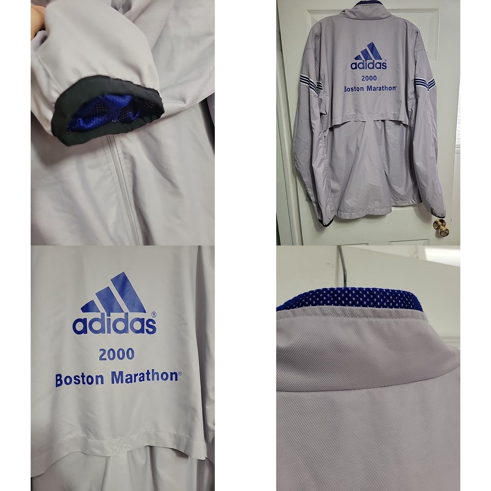 Adidas VINTAGE adidas Windbreaker Jacket Mens 2XL Running Gray Nike Style Boston Marathon 2000 Size US XXL / EU 58 / 5 - 8 Thumbnail