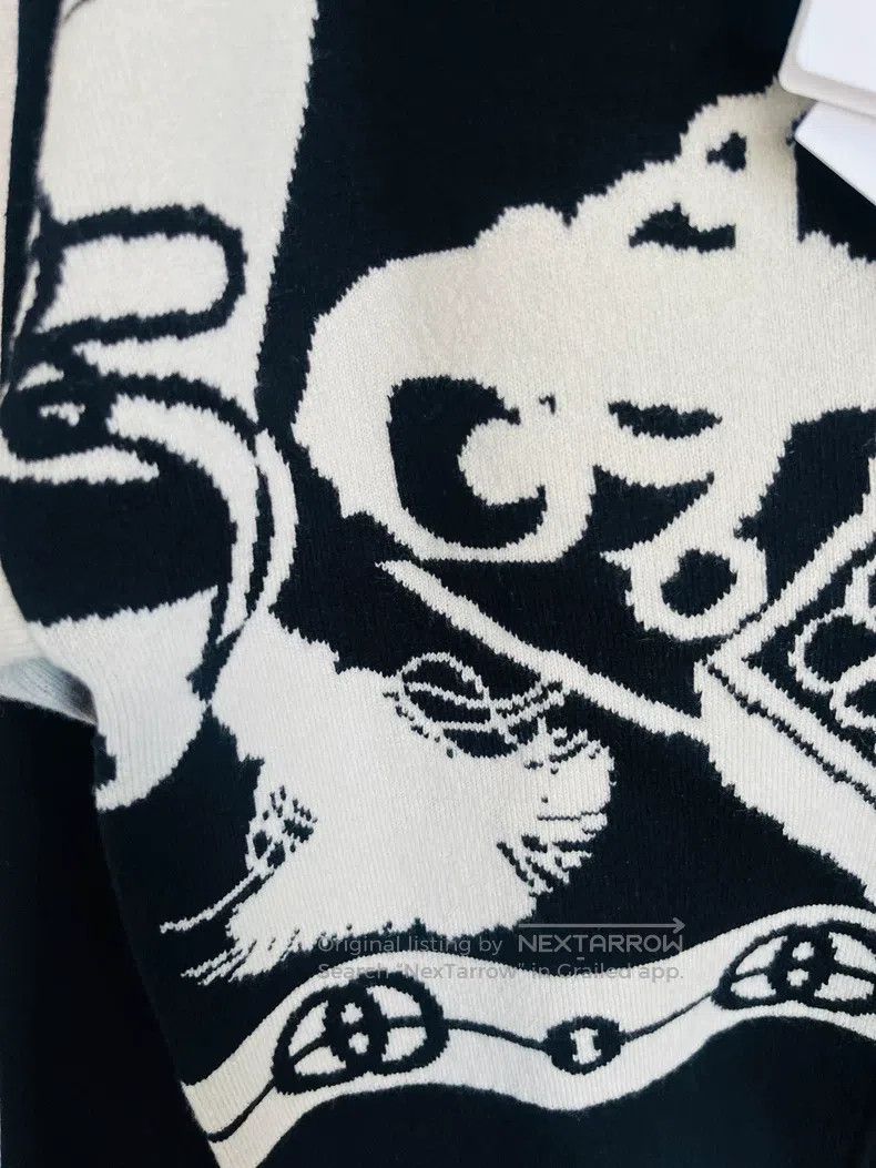 Hermes Hermes Black Floral Cashmere Knit Jacket Size XS / US 0-2 / IT 36-38 - 3 Thumbnail