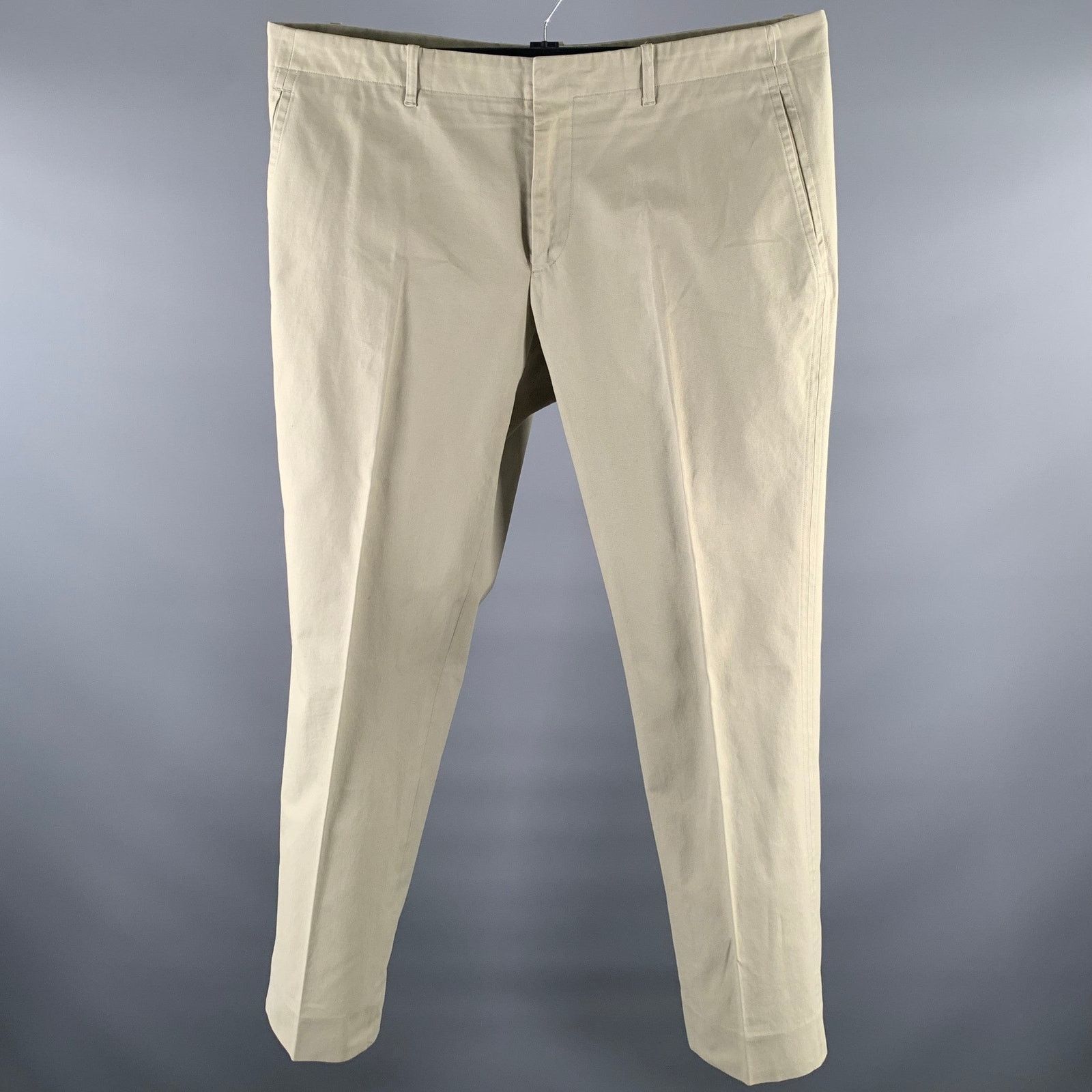 Jil Sander JIL SANDER Size 38 Khaki Cotton Flat Front Casual Pants Size US 38 / EU 54 - 1 Thumbnail
