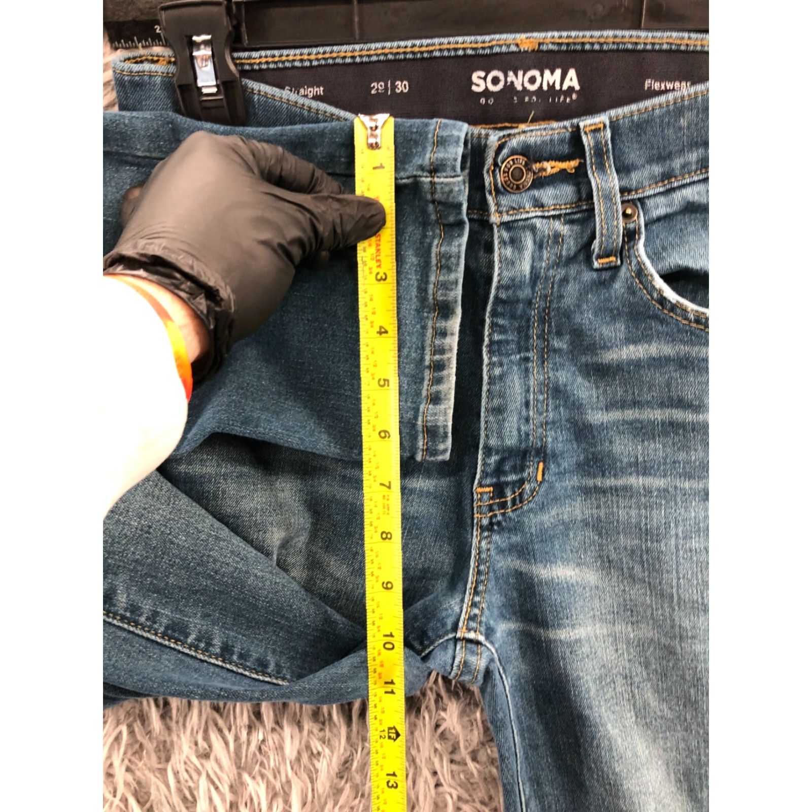 Vintage Sonoma Jeans Slim Straight 29x30 Mens Mid Wash Blue Stretch Denim 5-Pocket Slim Fit Medium Wash Sonoma Goods for Life Brand Mens Size US 29 - 5 Thumbnail