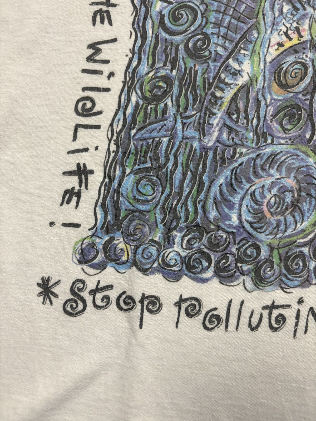 Vintage Vintage 1991 Ocean Environmental Art T-Shirt Stop Polluting Size US XL / EU 56 / 4 - 10 Thumbnail