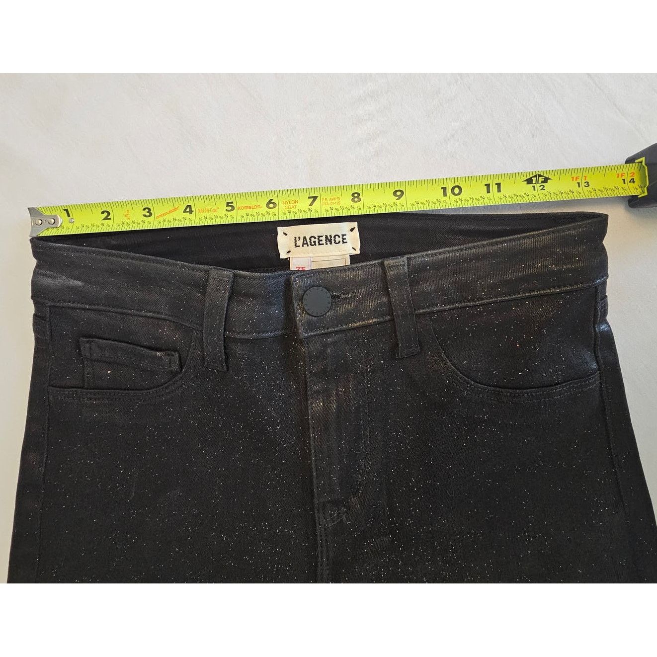 L'AGENCE EUC L'AGENCE Margot High Rise Noir Glitter Skinny Jeans 25 Size 25" / US 0 / IT 36 - 2 Thumbnail