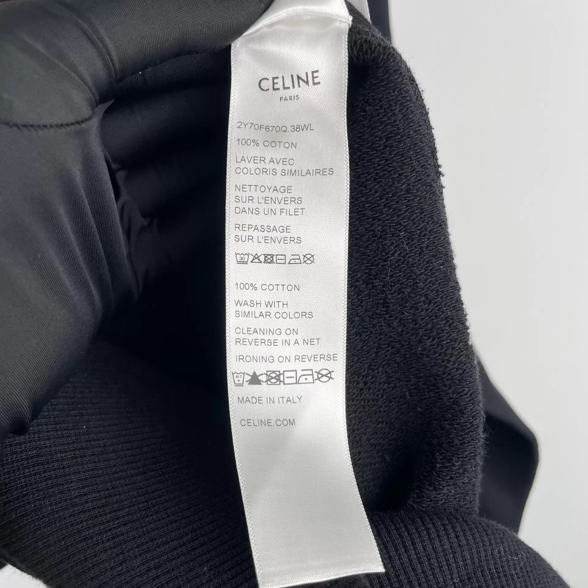 Celine Celine Black Cotton Sweatshirt XS Size US XS / EU 42 / 0 - 8 Thumbnail