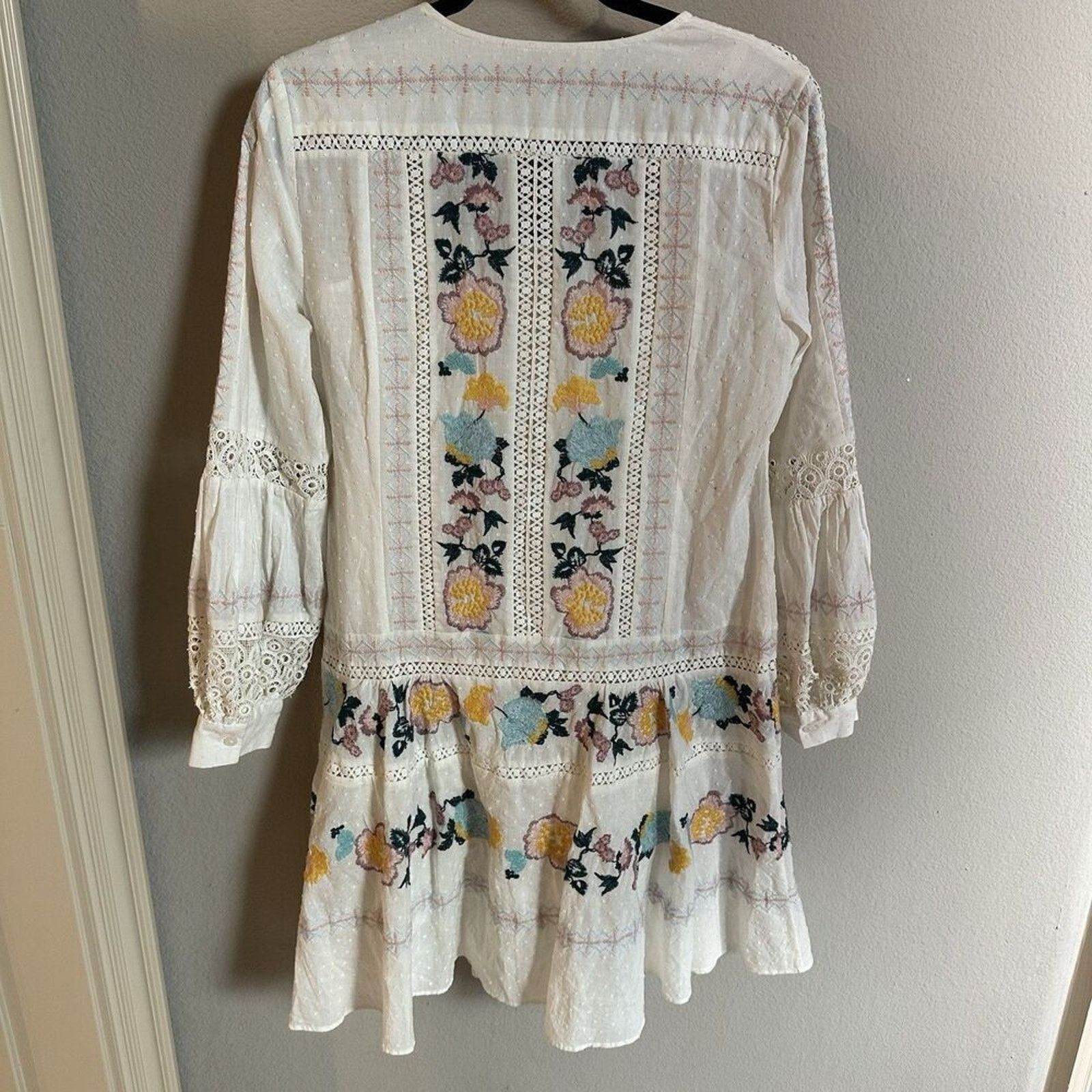 Tory Burch Tory Burch | S |Embroidered Crocheted Boho Hippie Mini Dress Size S / US 4 / IT 40 - 6 Thumbnail