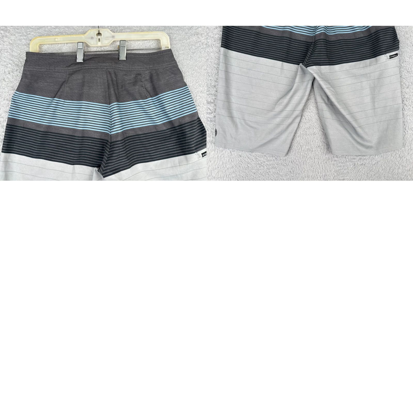 O'Neill O'Neill Swim Trunks Mens 28 Gray Blue Stripe Polyester Board Shorts Hyperfreak 28x11 Size US 28 / EU 44 - 10 Thumbnail