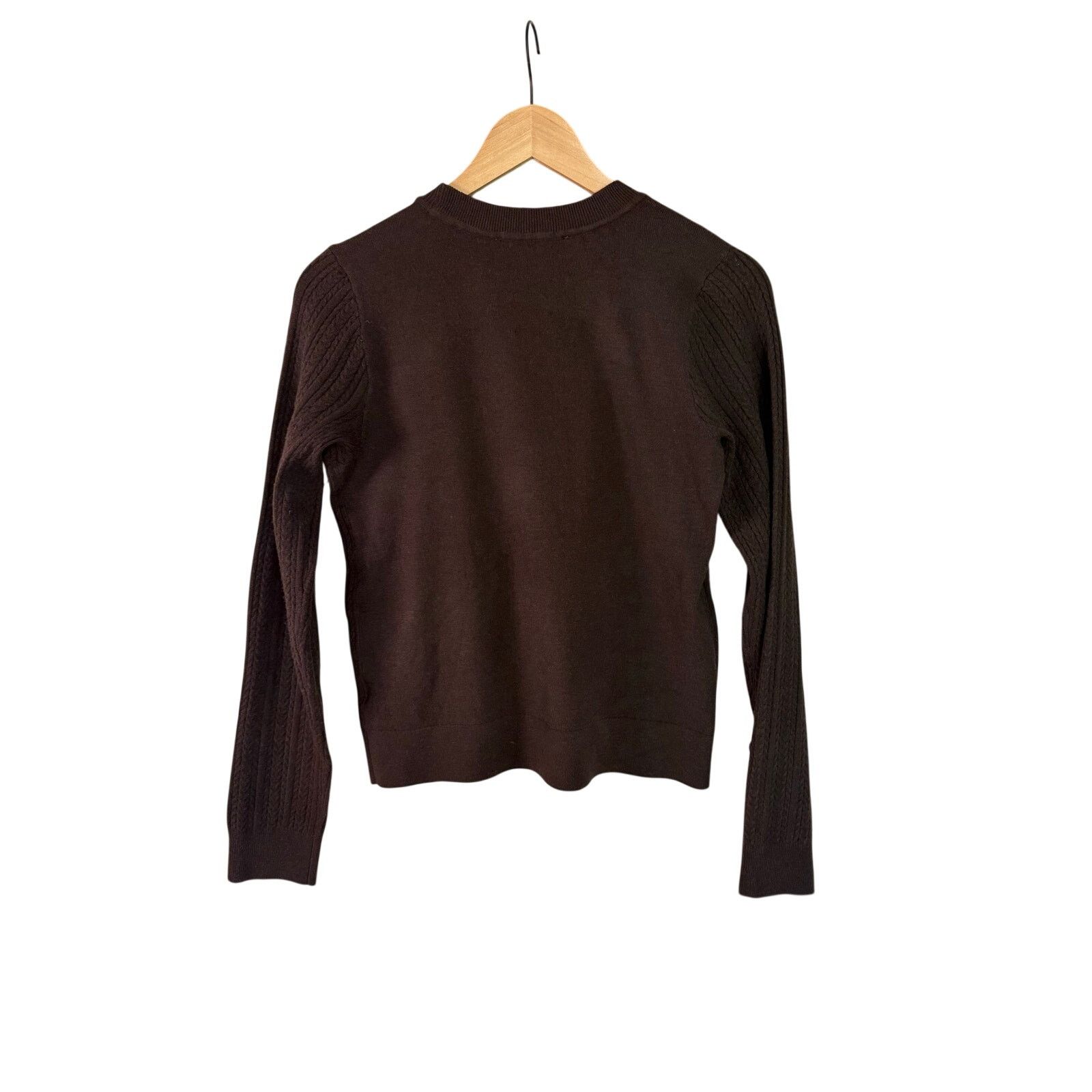 Michael Kors Michael Kors Brown Cable-Knit Pullover Sweater Size S / US 4 / IT 40 - 3 Thumbnail