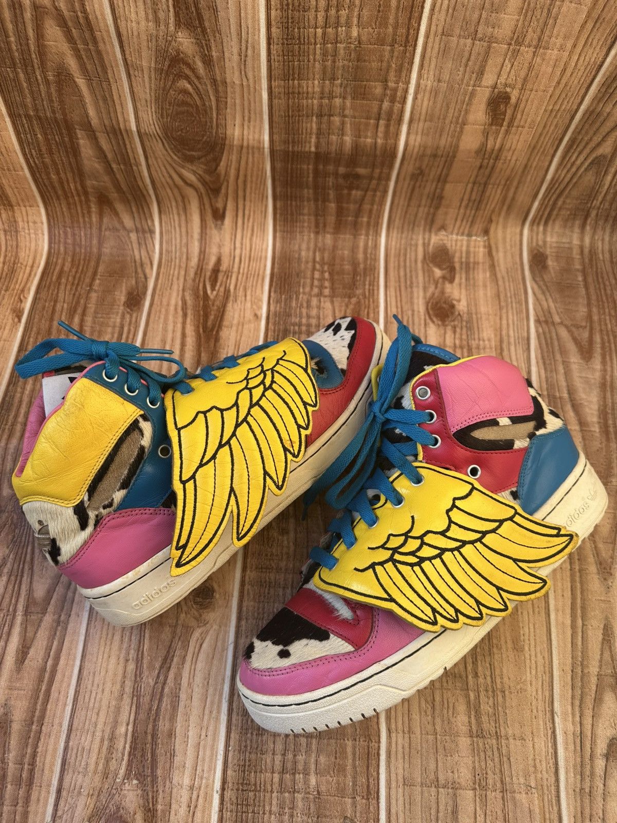 Adidas × Jeremy Scott Adidas Jeremy Scott 2NE1 Wings Avant Garde High Sneakers Size US 8.5 / EU 41-42 - 16 Thumbnail