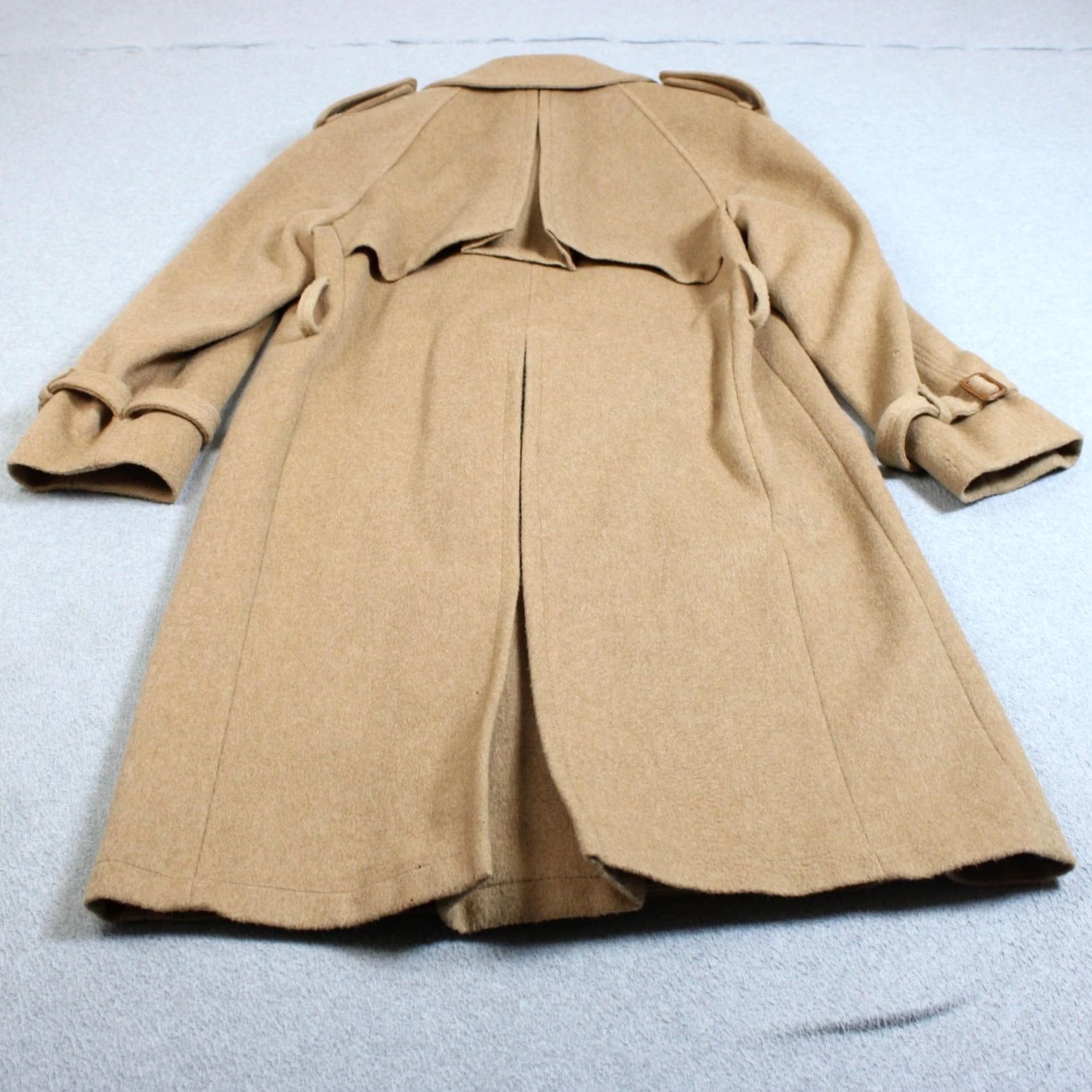 Doublet VINTAGE Zero King Coat Men 38 Beige Wool Trench Belted Double Breasted Wool Coat Long Classic Winter 80s Mens Size US XXS / EU 40 - 2 Thumbnail