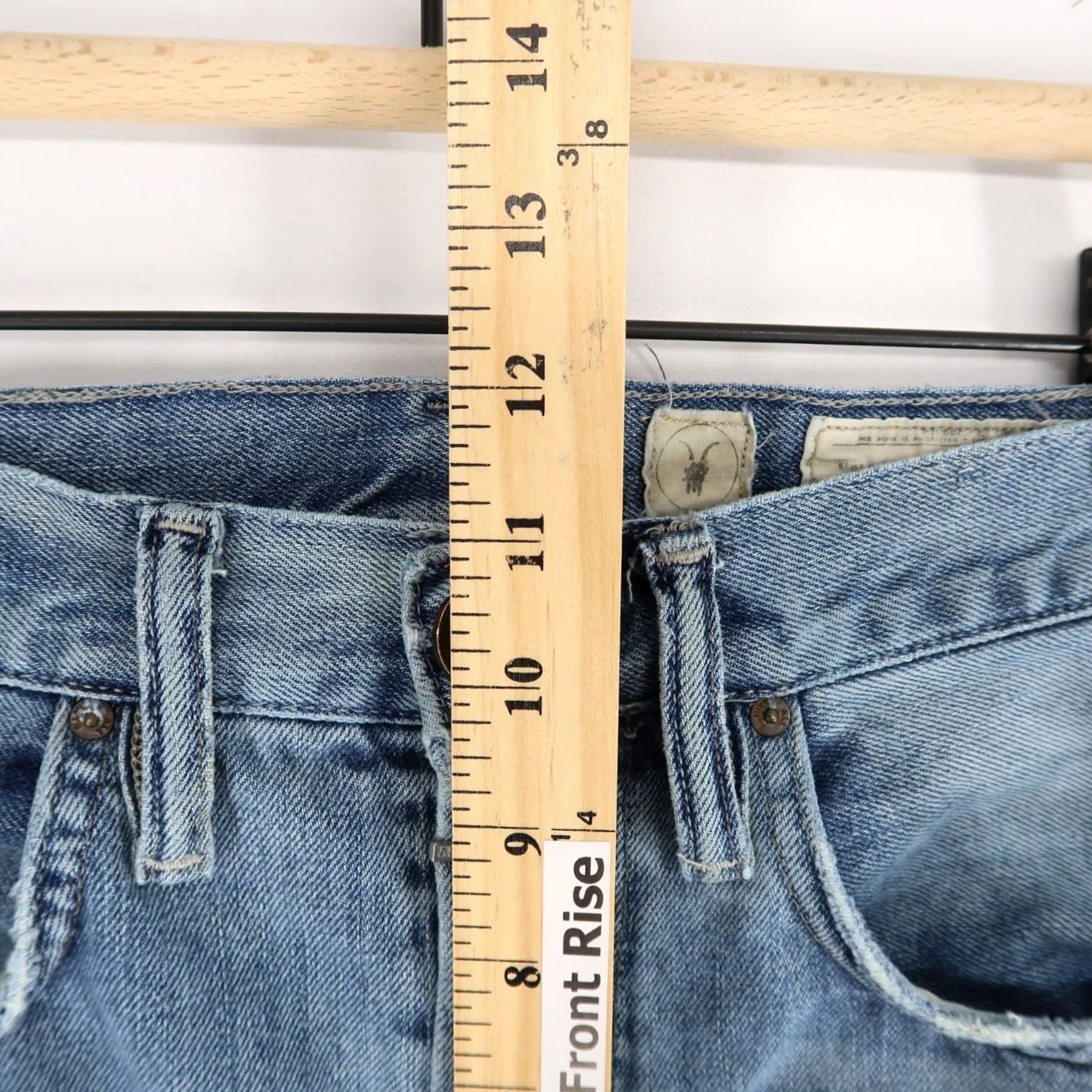Allsaints AllSaints Mens Savage Fuse Jean Shorts 30 Blue Button Fly Distressed Denim Size US 30 / EU 46 - 6 Thumbnail