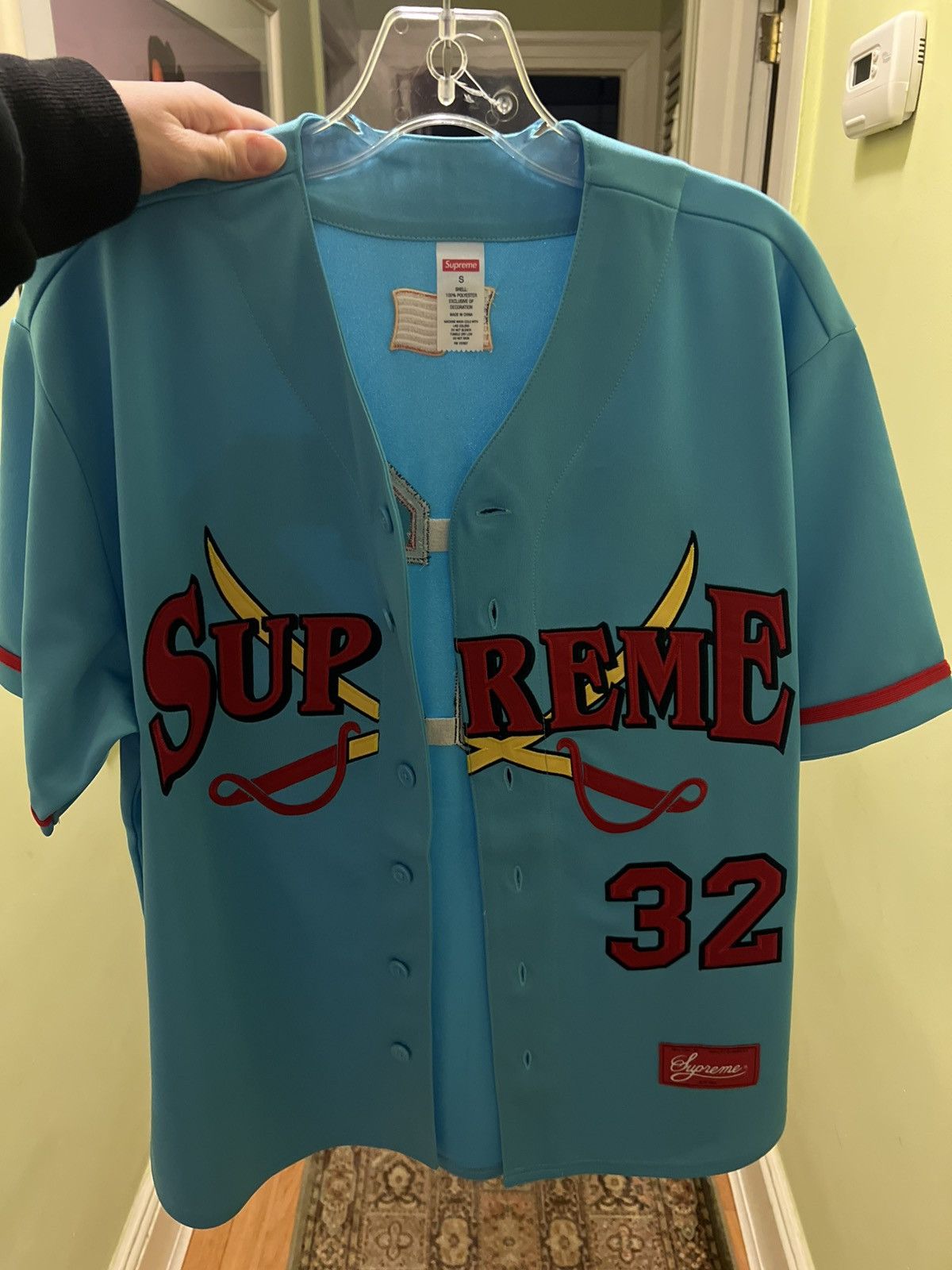 Supreme Supreme Swords Baseball Jersey (FW ‘25 - Blue) Size US S / EU 44-46 / 1 - 21 Thumbnail