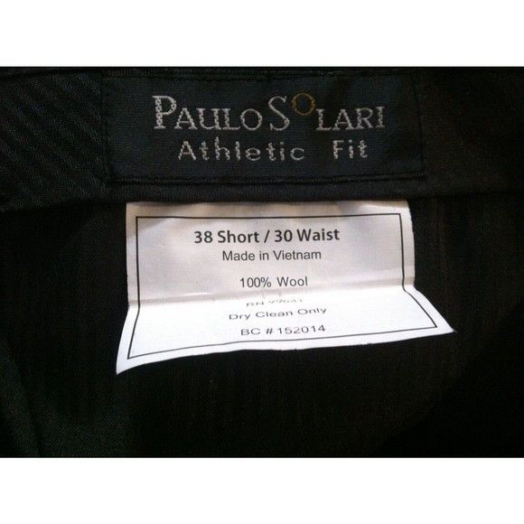 PAULO SOLARI MEN'S NEW DARK BROWN 100%WOOL 2PC SUIT SIZE:38S