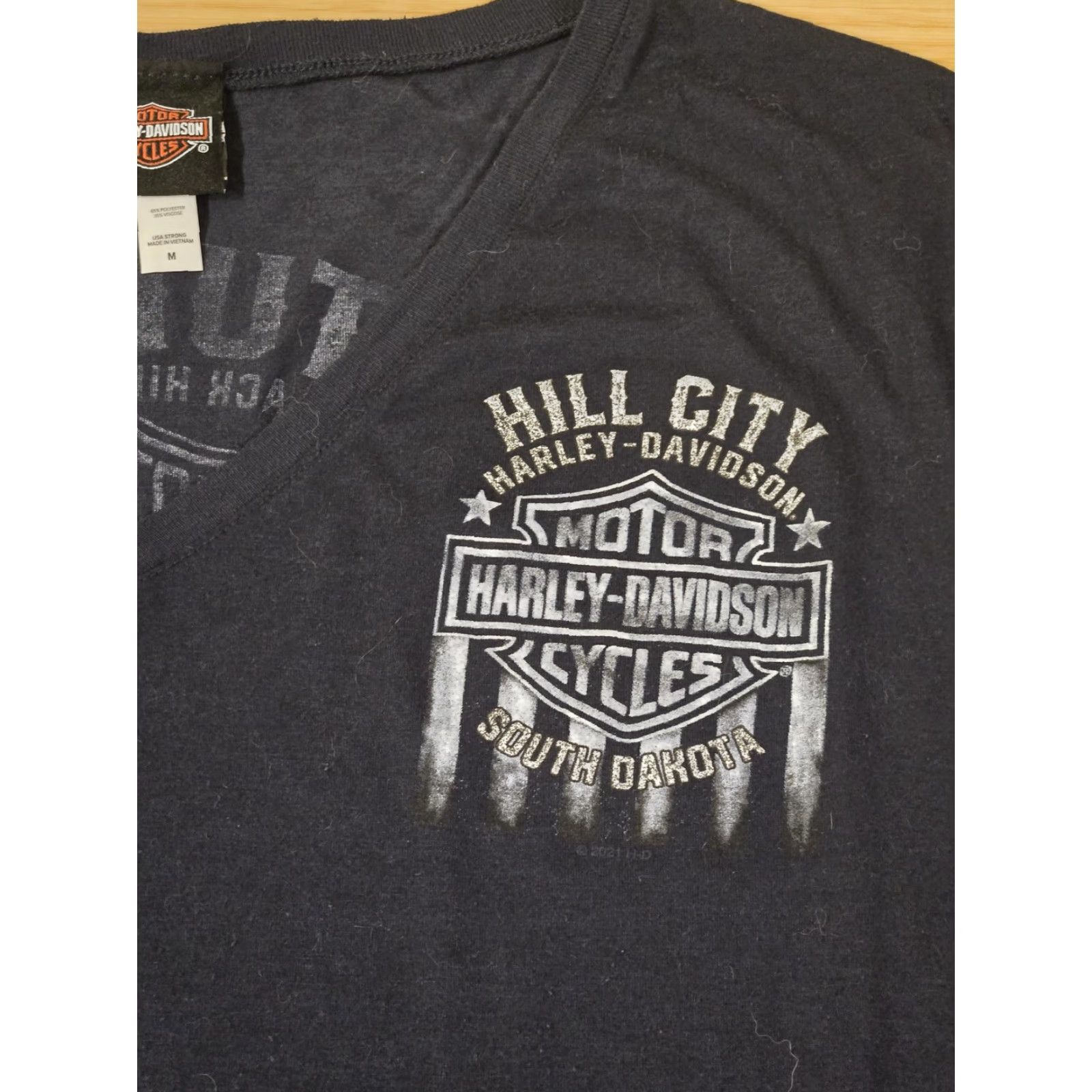 Harley Davidson VINTAGE Harley-Davidson Shirt Womens Medium Black Hill City Sturgis Rally 81st Anniversary Size M / US 6-8 / IT 42-44 - 2 Thumbnail