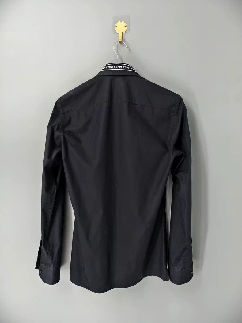 Fendi Fendi size 38 Black shirt neckline logo embroidered shirt Size US XXS / EU 40 - 2 Thumbnail