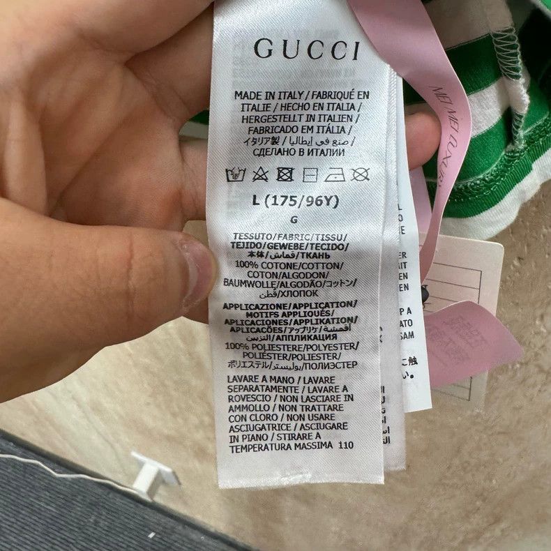 Gucci Gucci Color-blocked striped embroidered rabbit short-sleeve Size L / US 10 / IT 46 - 3 Thumbnail