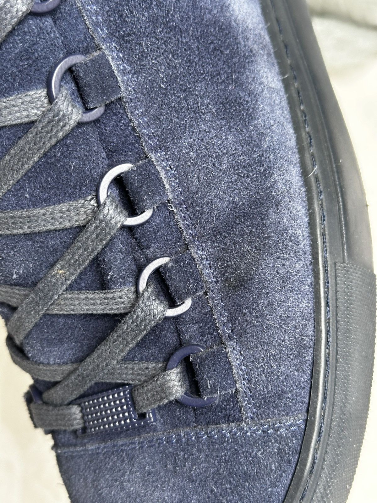 Balenciaga Balenciaga Arena High Dark Blue / Navy Suede Leather 40 EU Size US 8.5 / EU 41-42 - 14 Thumbnail