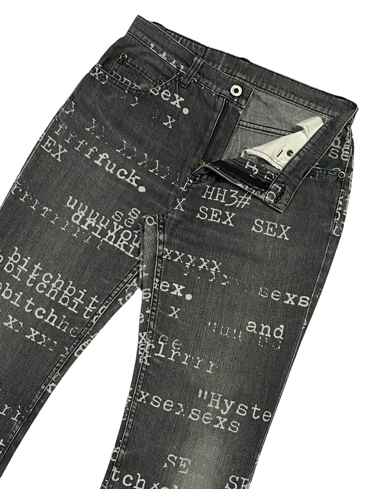 Hysteric Glamour Vintage Hysteric Glamour Sex All Over Print Faded Denim Size US 28 / EU 44 - 17 Thumbnail